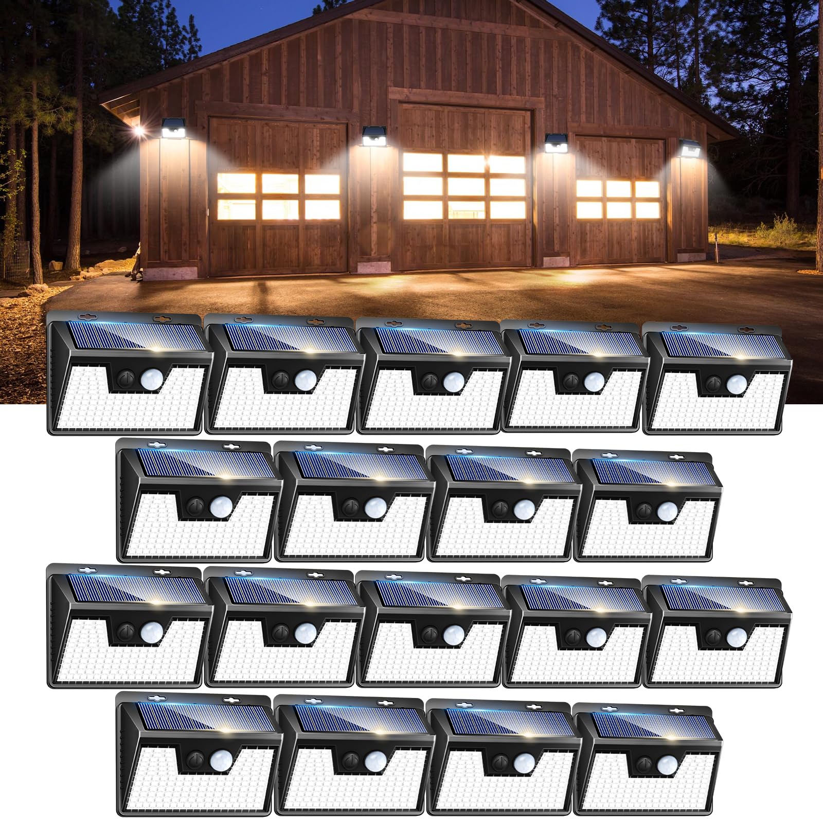 Peasur Solar Lights Outdoor Waterproof [18 Packs/140 LEDs], 3 Lighting Modes Solar Motion Sensor Light Outdoor, Ultra Bright Sec