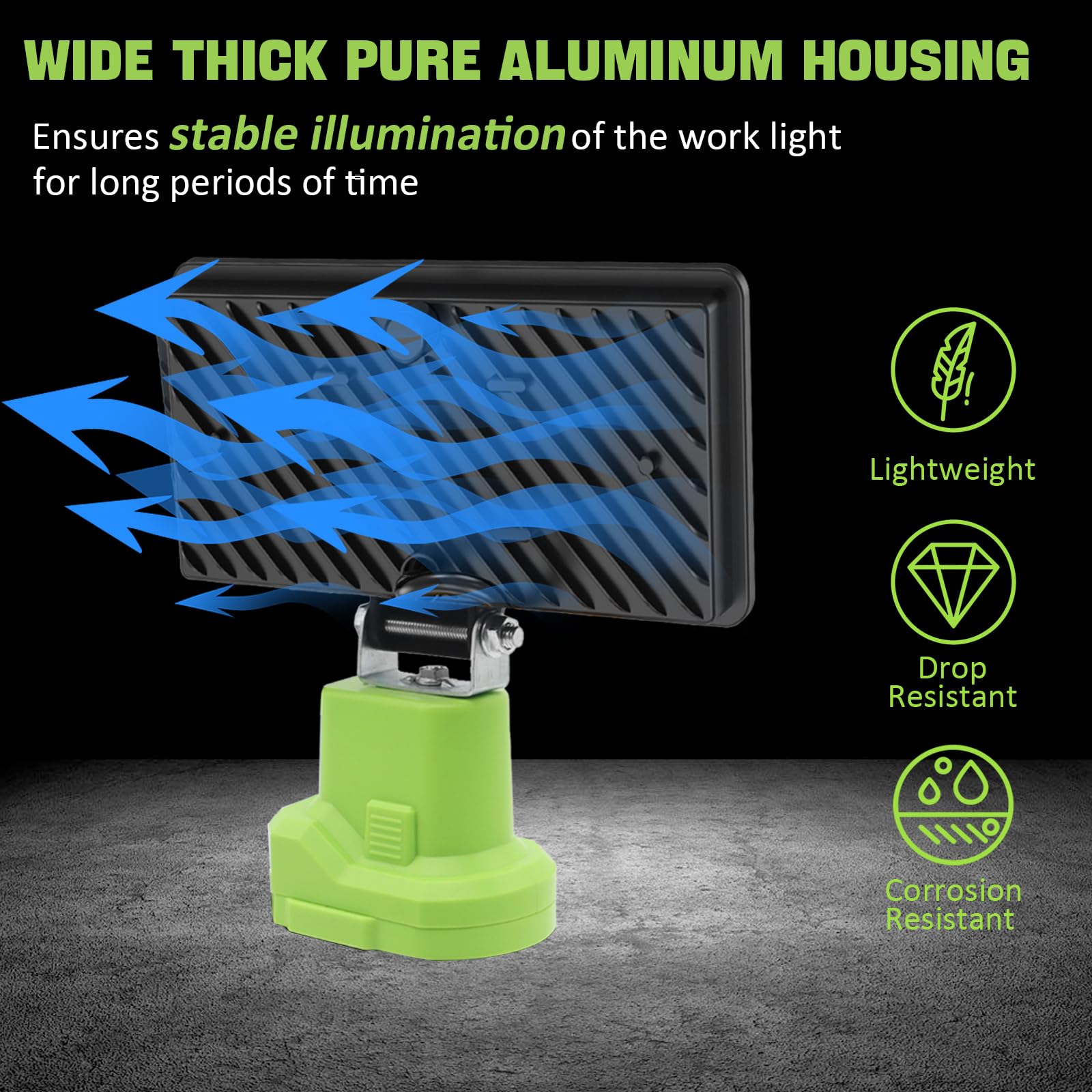 6000 Lm 38W Cordless Led Work Lights Compatible With Ryobi 18V/20V Battery Portable Super Bright Flashlight Led Flood Light With