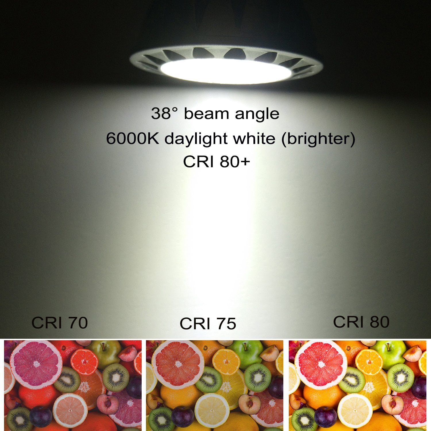 Alide Mr16 Led Bulbs 7W Daylight White 6 Pack, 12V Gu5.3 Aluminum Spotlight, 50W-75W Halogen Equivalent, Not Dimmable