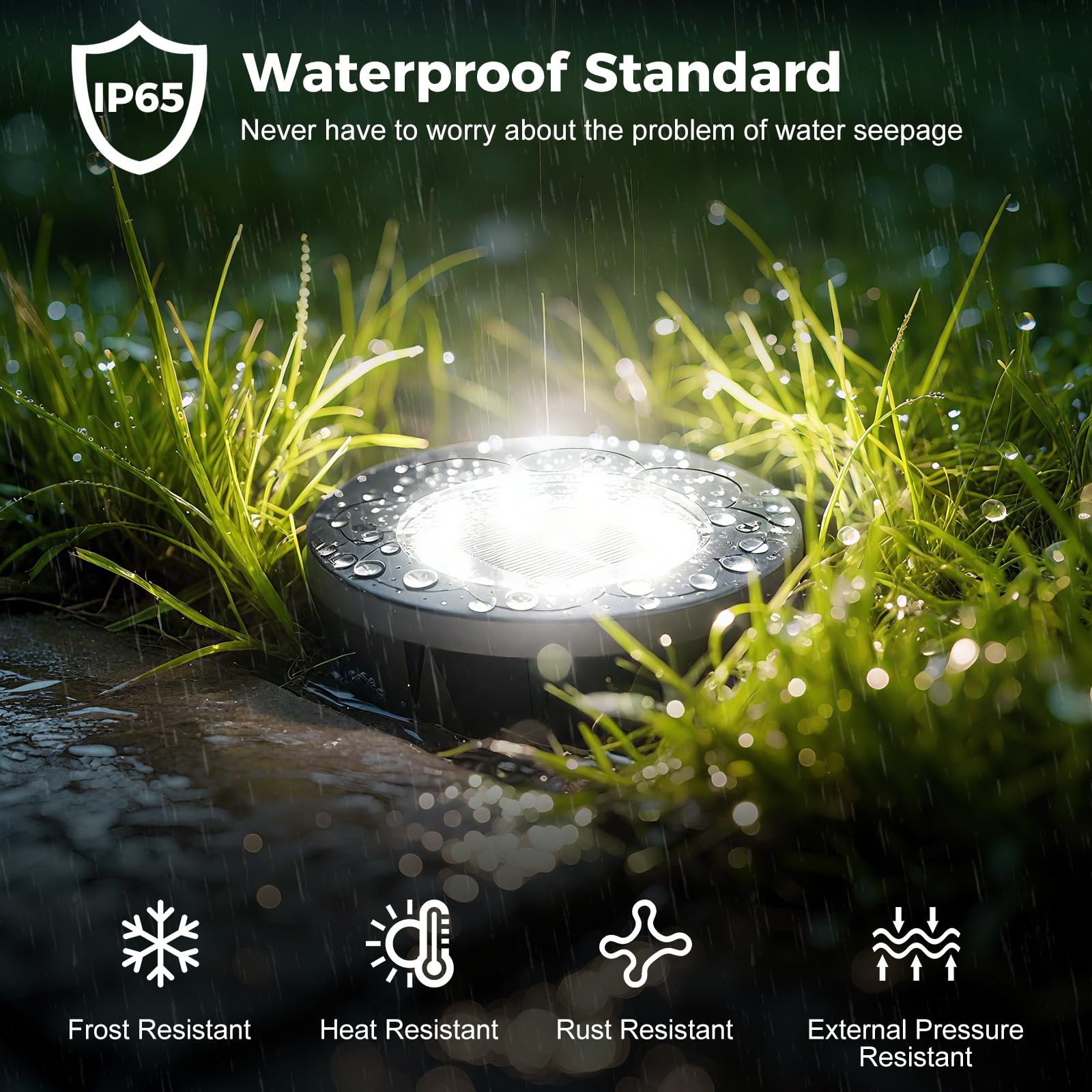 Brightown Solar In-Ground Lights, 12 Pack, Waterproof LED, Cold White for Yard, Patio, Garden, Walkway