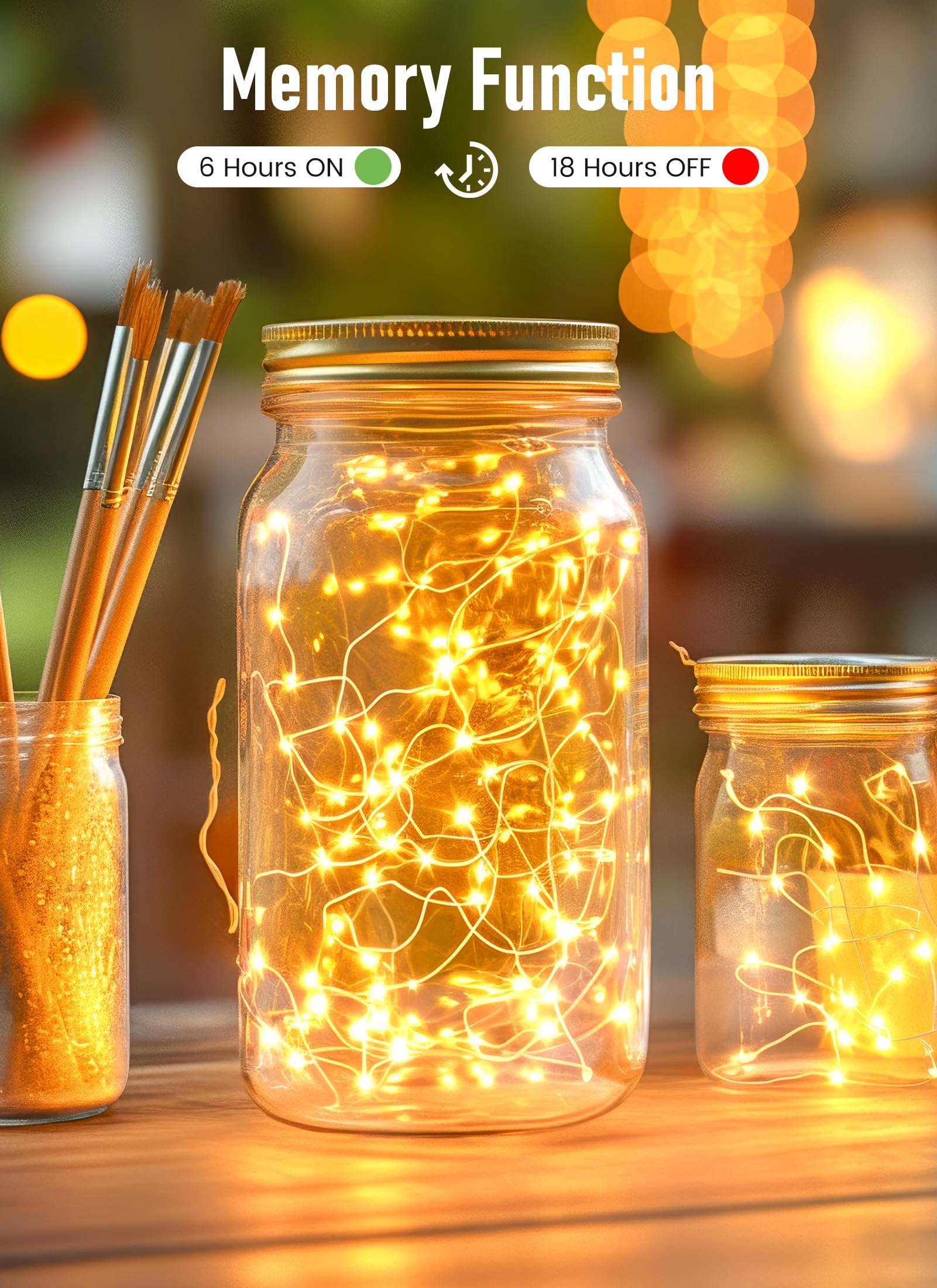 Minetom USB Fairy Lights, 33ft 100 LED Twinkle String Lights, Waterproof, Warm White, Remote & Timer, Ideal for Indoor/Outdoor Decor