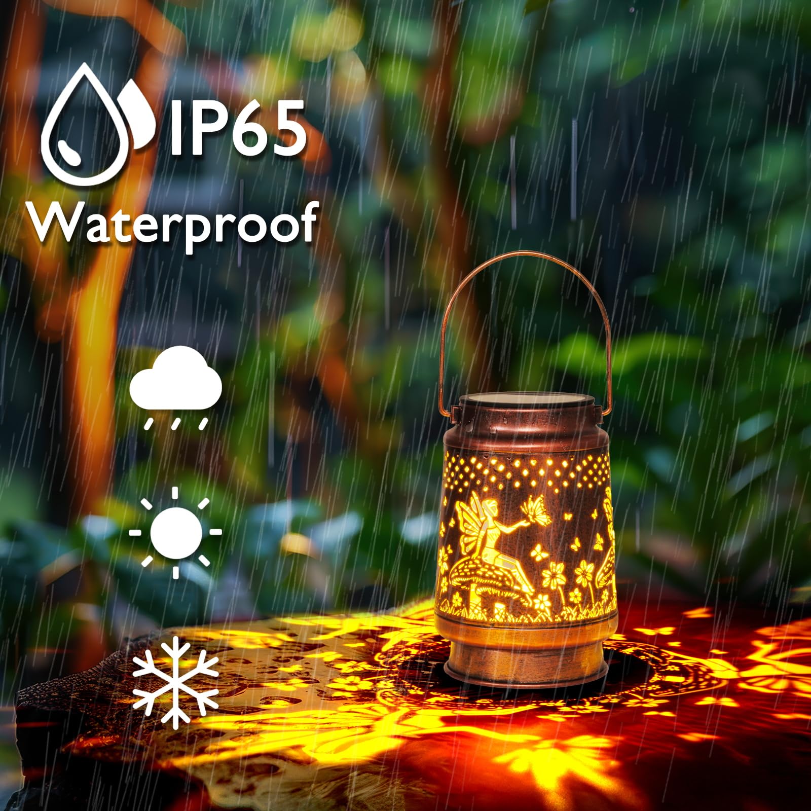 Homemory Christmas Gifts For Women Mom Grandma  Solar Lanterns Fairy Lights Outdoor Waterproof Garden Decor  Led Hanging Solar Lights For Yard  Patio  Backyard  Porch  Lawn