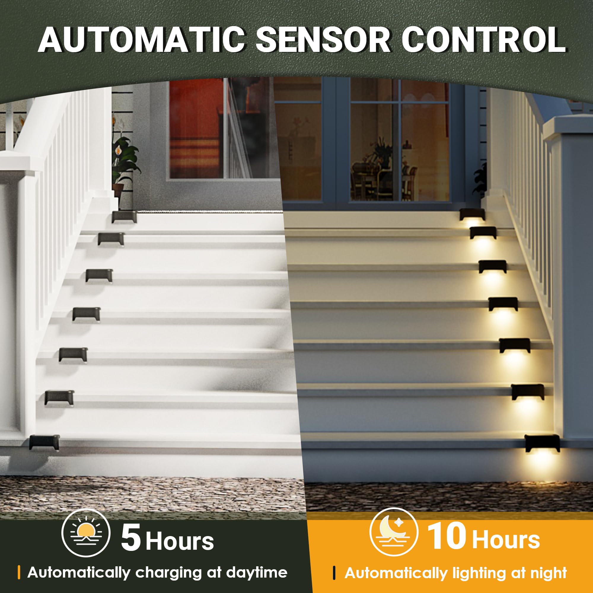 Solar Deck Lights Outdoor Waterproof 12Pack, Solar Step Lights Led Solar Powered Lights For Outdoor Stairs, Step, Fence, Yard, P