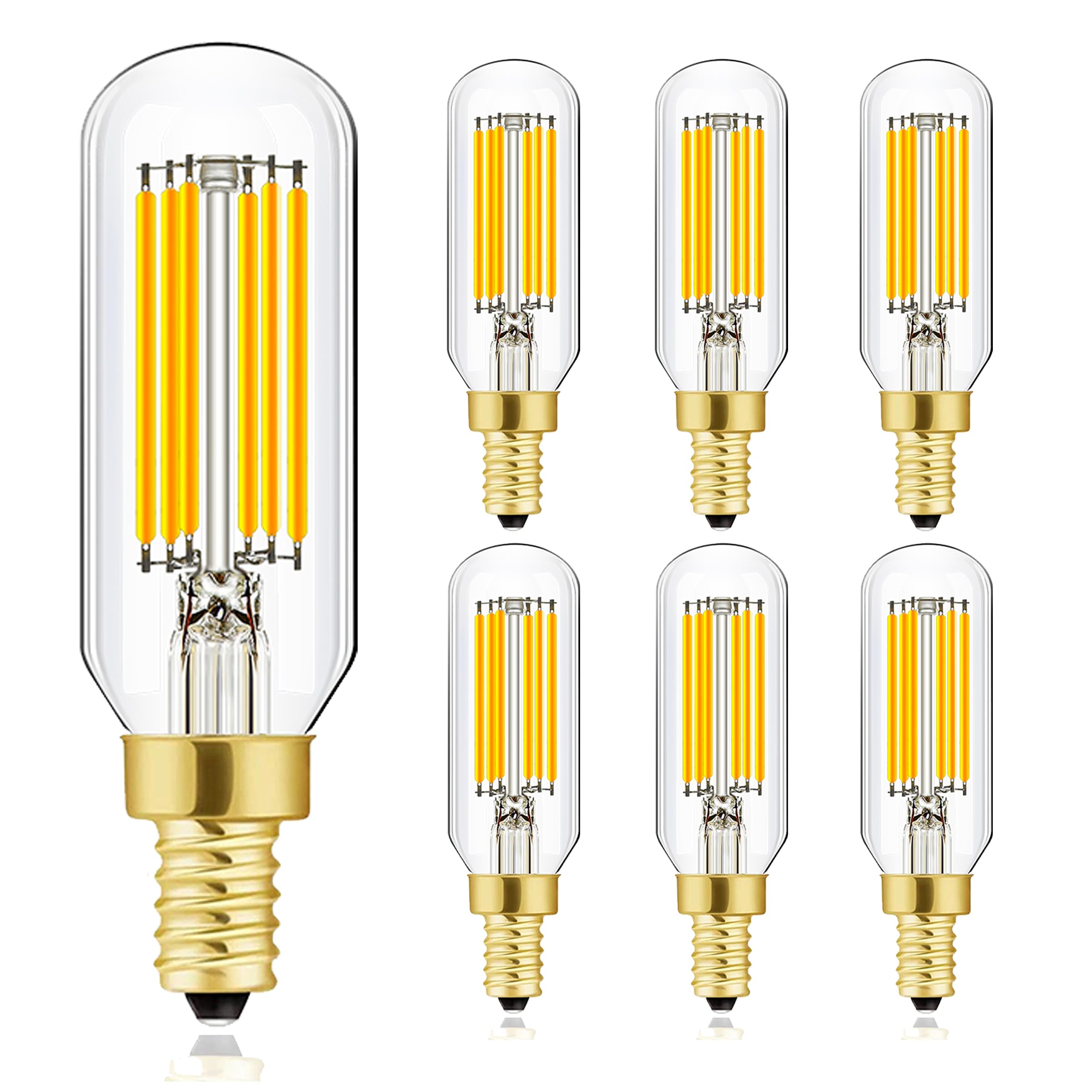 Xininsun T6 Led Bulb Dimmable 6W Equal Warm White 2700K T6 T25 E12 Candelabra Led Light Bulb 60 Watt For Chandeliers,Ceiling Fan