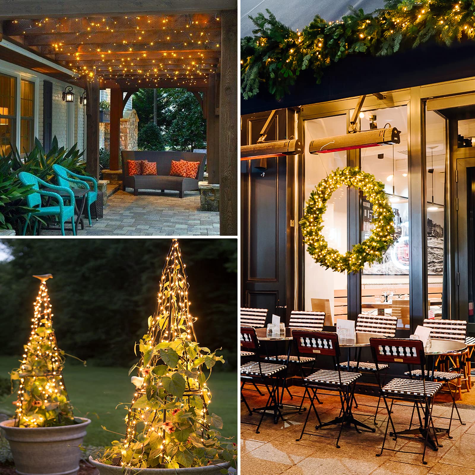 JMEXSUSS Fairy Lights 2 Pack, 400 LED Battery Operated String Lights, Warm White, Remote Control, 132ft for Indoor/Outdoor Decor