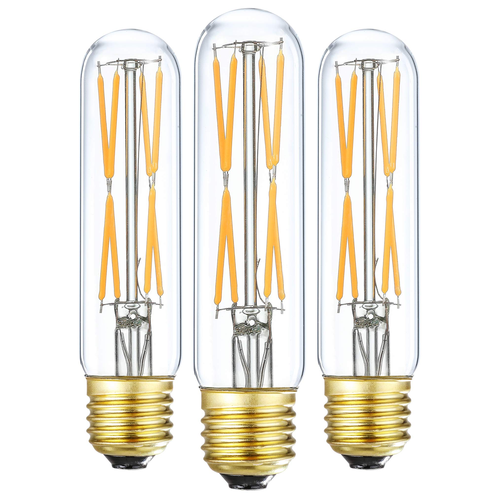 XININSUN T10 LED Bulb 8W Dimmable 2700K Warm White 850lm Clear Glass E26 Base 3 Pack