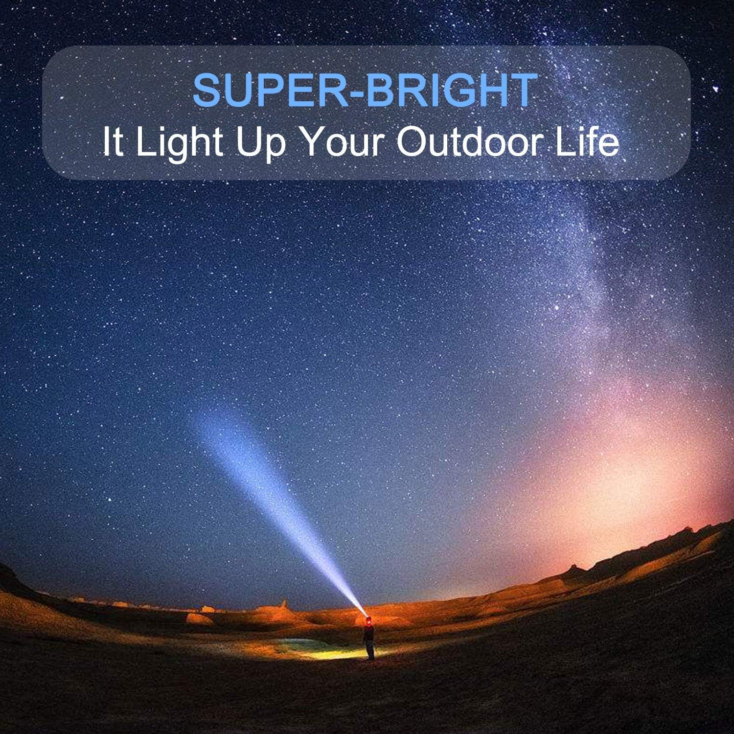 MODOAO LED Flashlight - Waterproof, Zoomable, 5 Modes, Pocket-Sized, Aluminum, Model SDT340, 5 Pack