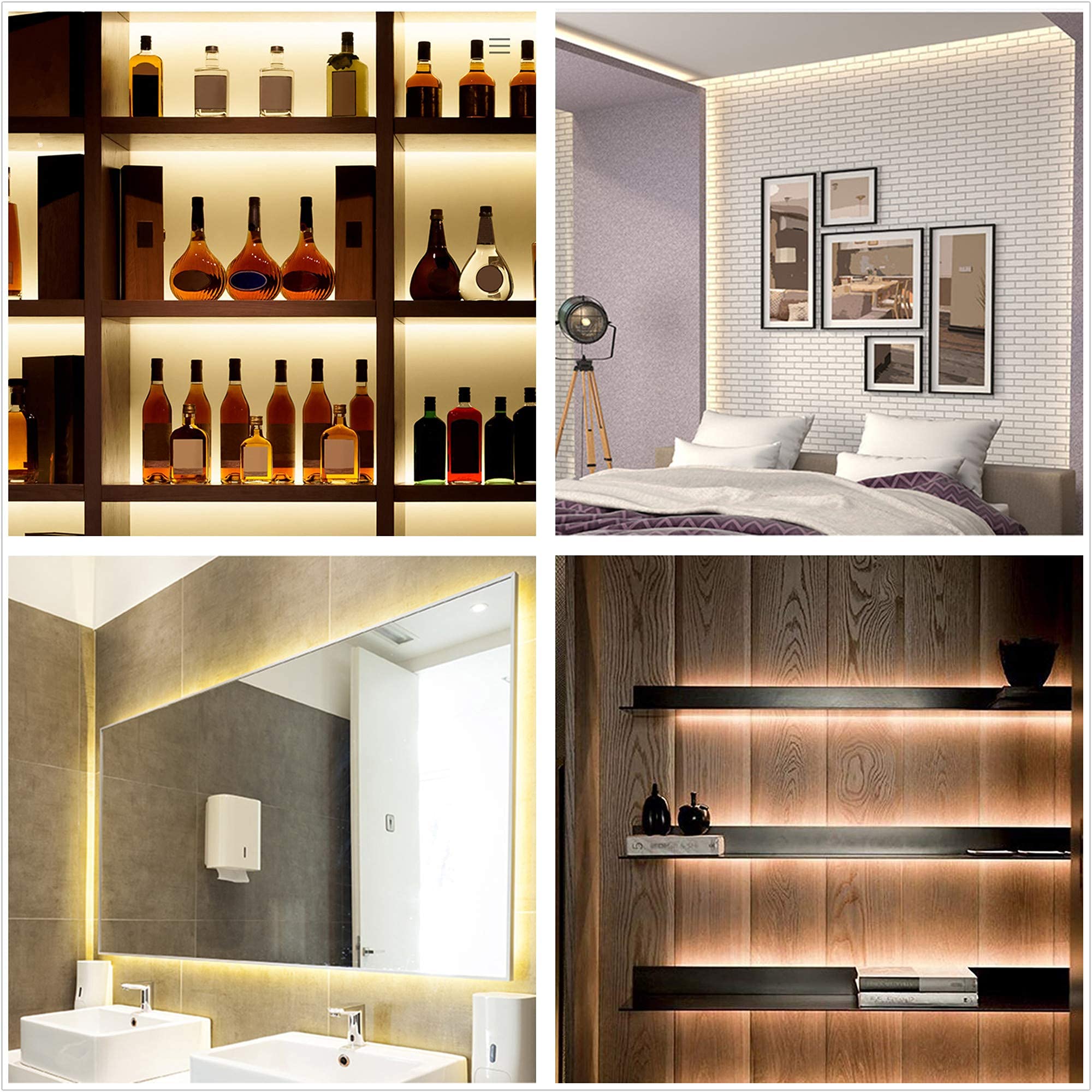 Smart Direct LED Strip Lights, 9.8 Ft, 90 LED, Battery Operated, Waterproof, Dimmable, Warm White