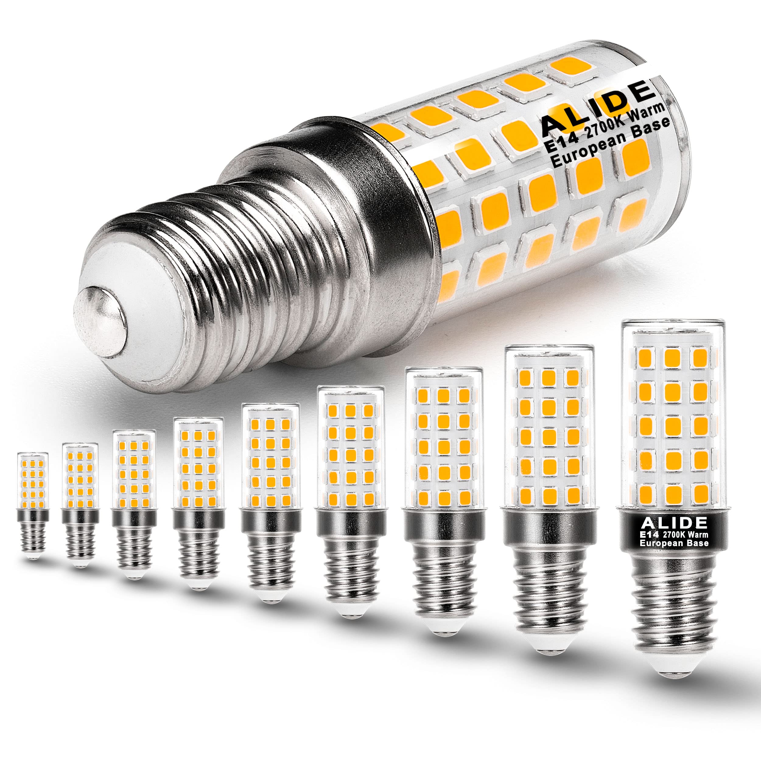 Alide E14 European Base 0.55Inch Led Candelabra Light Bulbs 40W Equivalent, Ac120 To 220V, 2700K Warm White 4W E14 Led Bulbs 450