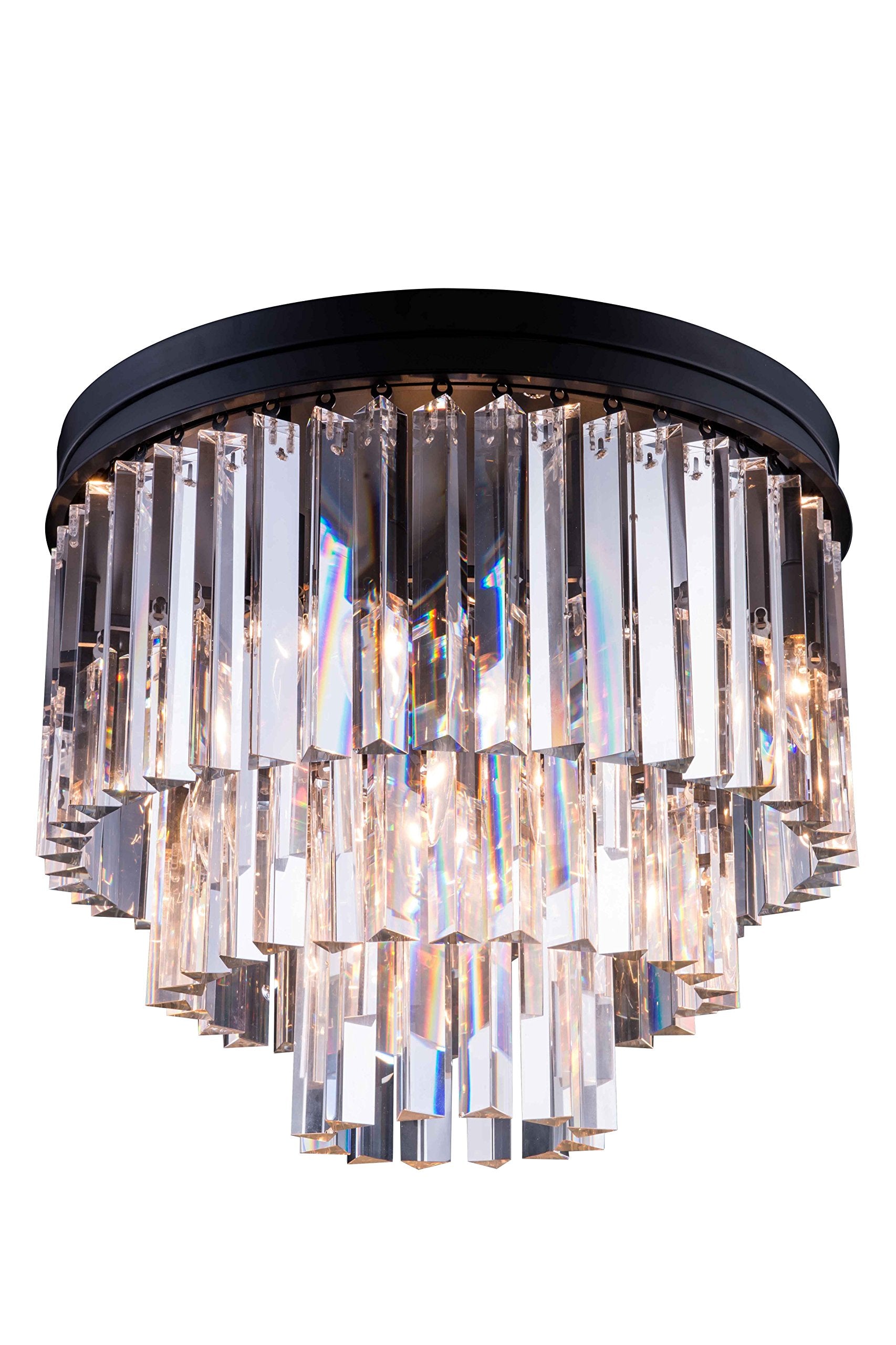 Elegant Lighting 1201F20Mb-Rc 20 Dia X 16 H In Sydney Flush Mount - Mocha Brown- Royal Cut Crystals