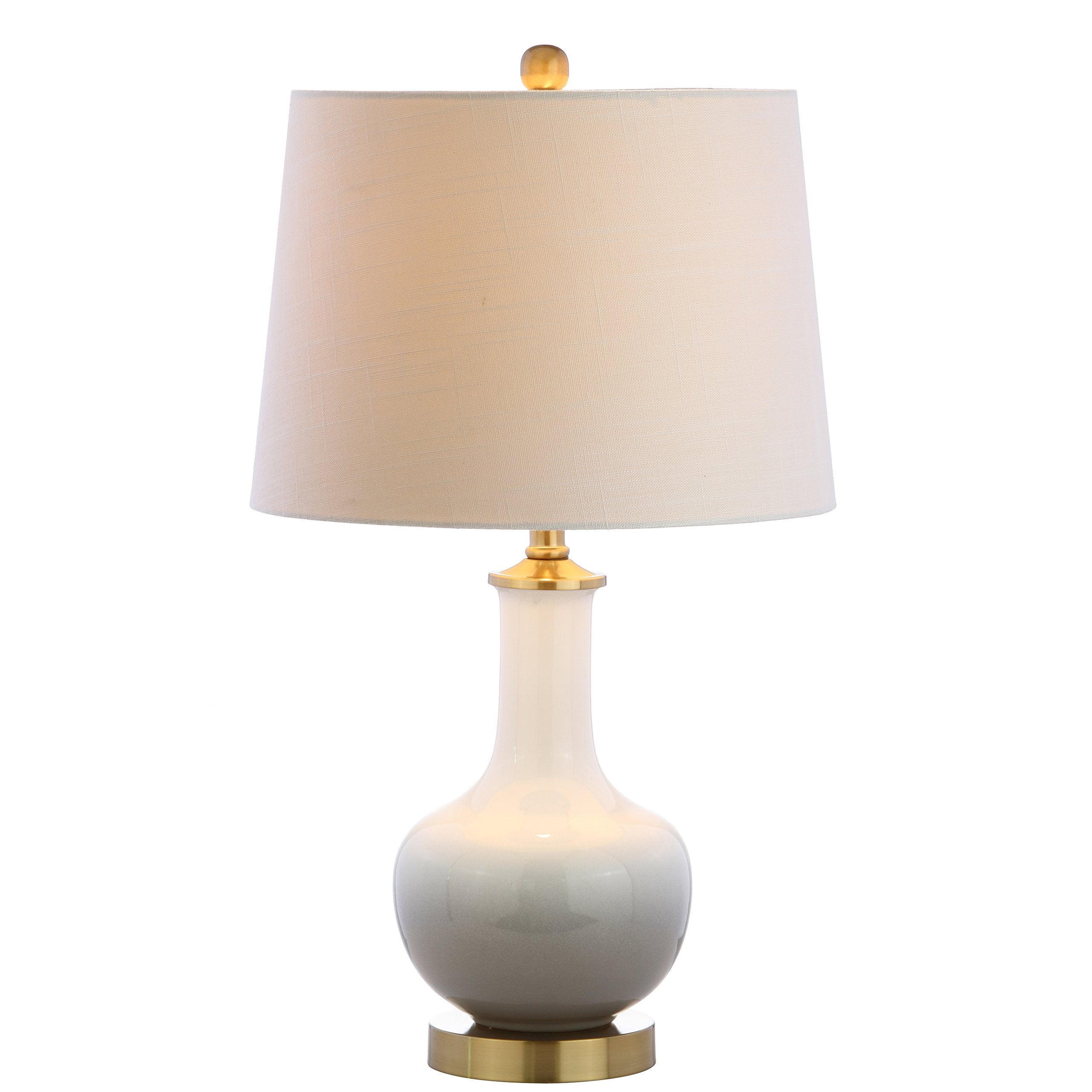 JONATHAN Y Gradient Table Lamp, 25in Ceramic/Brass, LED Bulb Included, White/Grey, Model JYL3019B