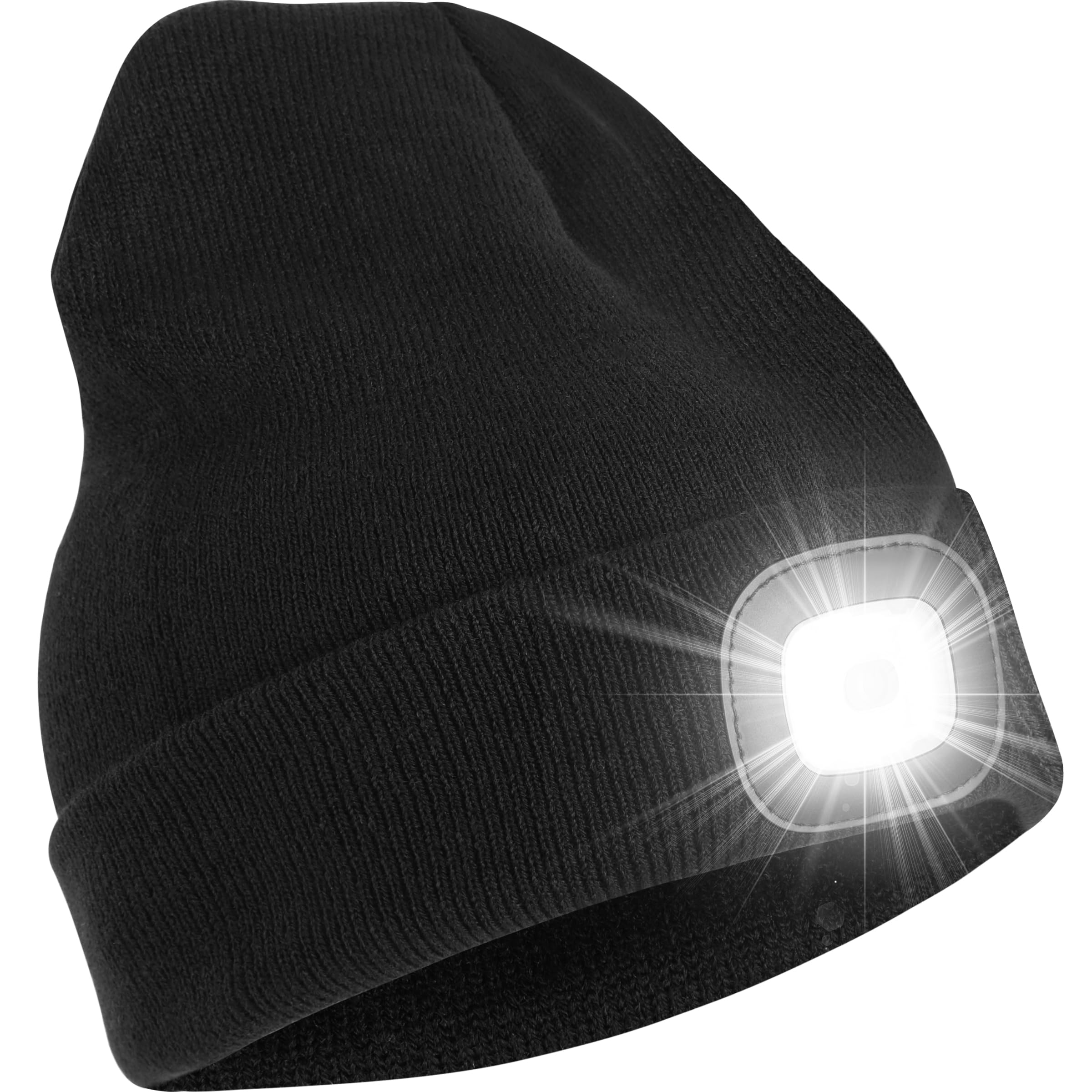 Ymhb Unisex Beanie Hat With Light, Usb Rechargeable Led Headlamp Hat Night Light Cap Christmas Stocking Stuffers Gifts For Men D