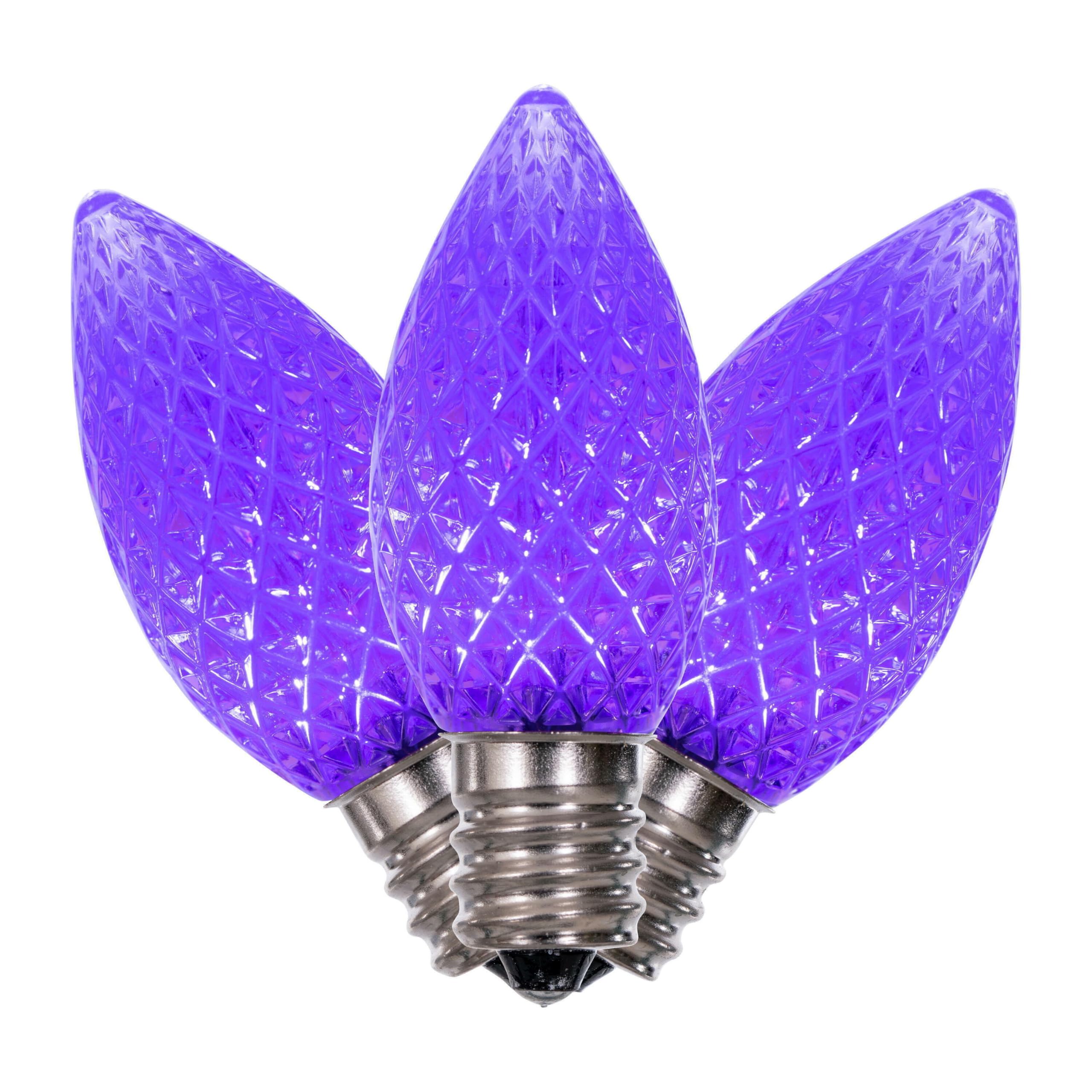 Vickerman C7 LED Purple Faceted Replacement Bulb, Package of 25