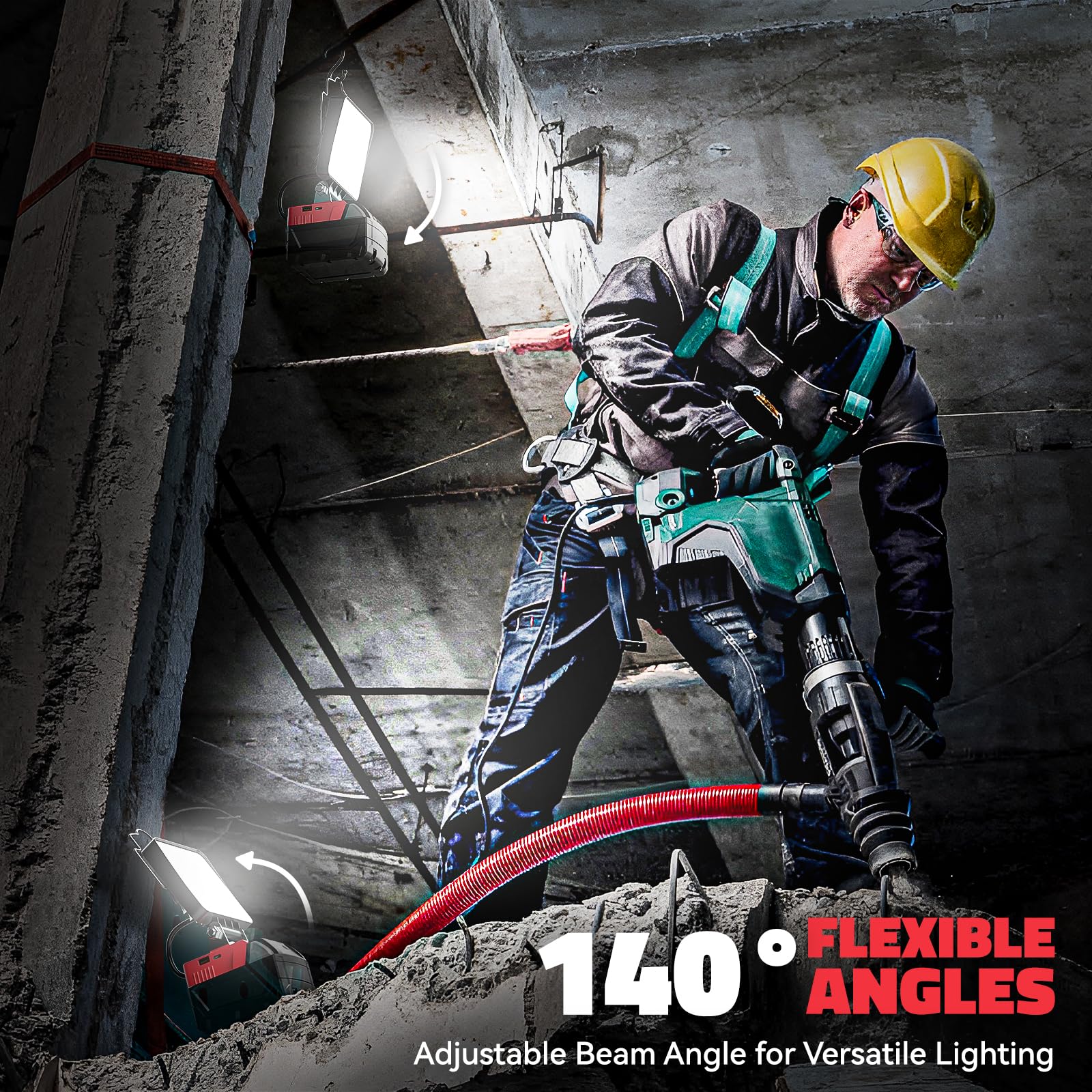 2Pcs Cordless Led Work Light For Milwaukee Battery: Ecarke 60W 6000Lm For Milwaukee Light For M18 Work Light -18V Battery Light