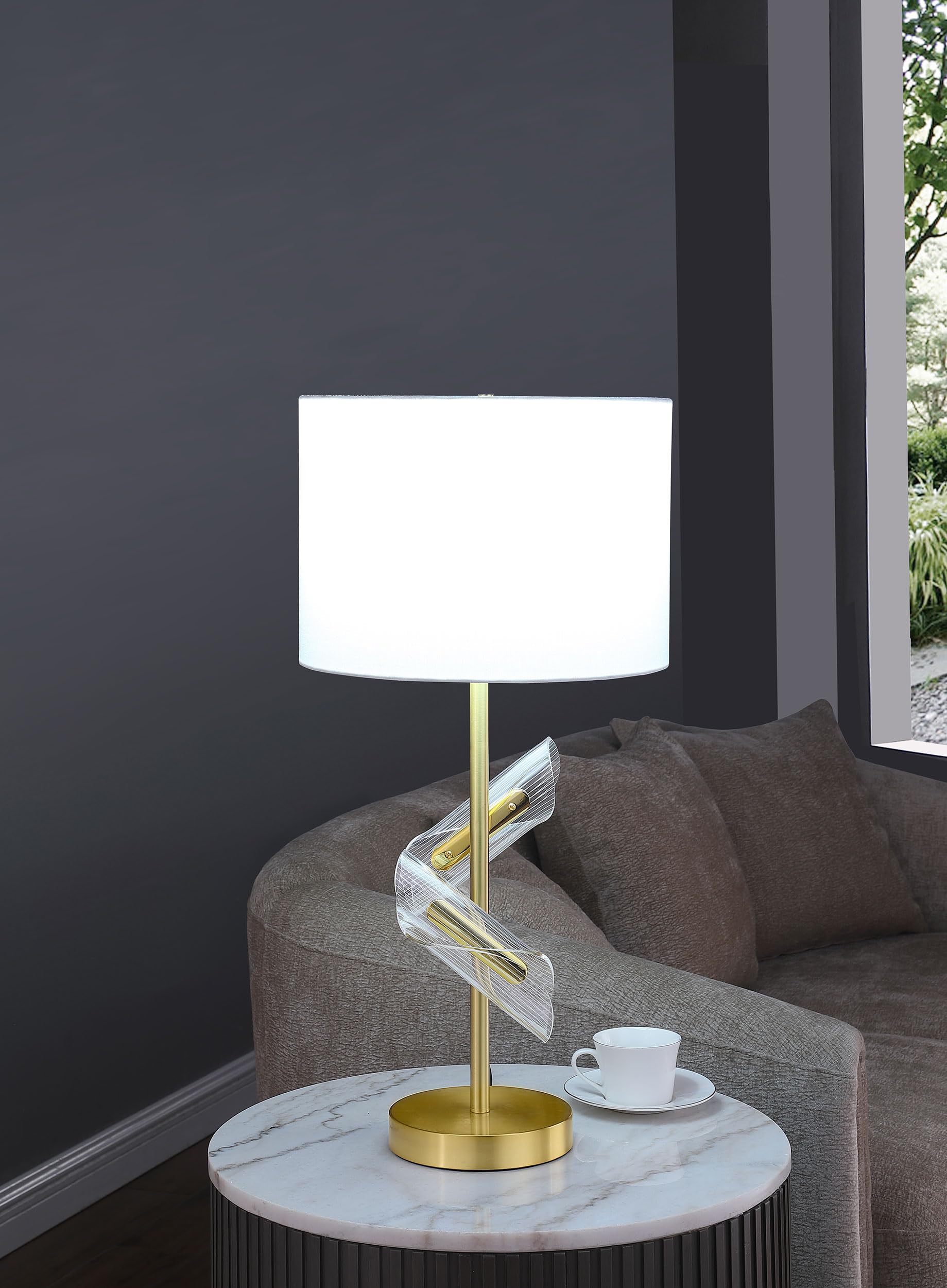 Coaster Home Furnishings Kingsley 30-Inch Drum Shade Table Lamp Gold (Set Of 2)