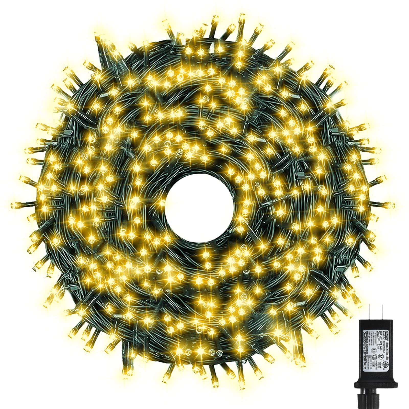 XUNXMAS Bright Christmas Lights Outdoor 800 LED Christmas String Lights  327ft 8 Modes Timer Fairy Twinkle Tree Lights for Home  Party  Holiday  Halloween Indoor Xmas Decorations Warm White