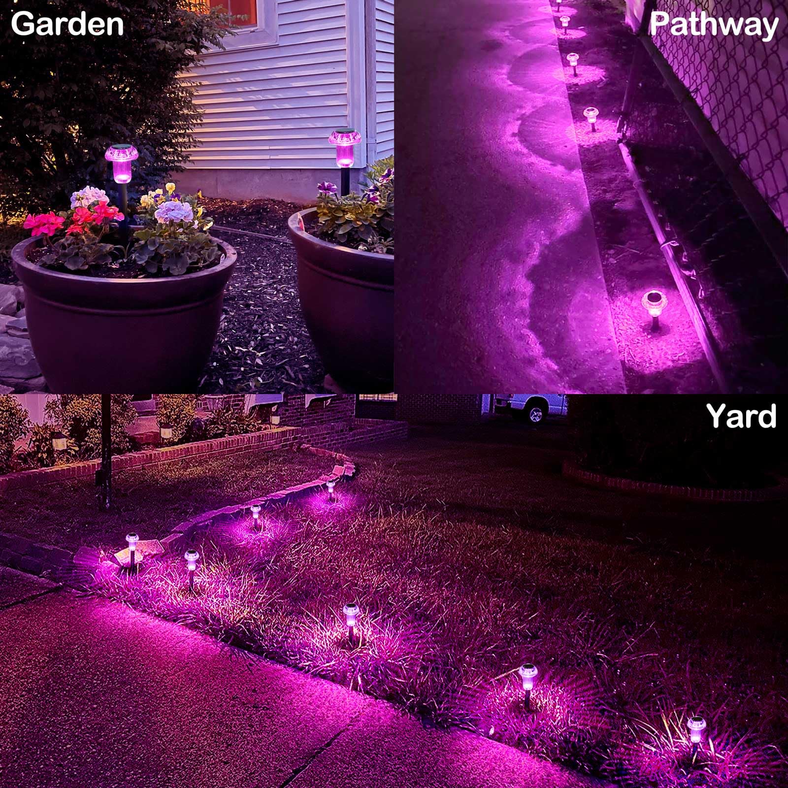 Lffital 16 Pack Halloween Solar Lights Outdoor Hot Pink Solar Pathway Lights Outdoor Purple Mushroom Led Waterproof Lighting Stake For Outside  Yard  Path  Garden  Lawn  Patio  Landscape Decorations