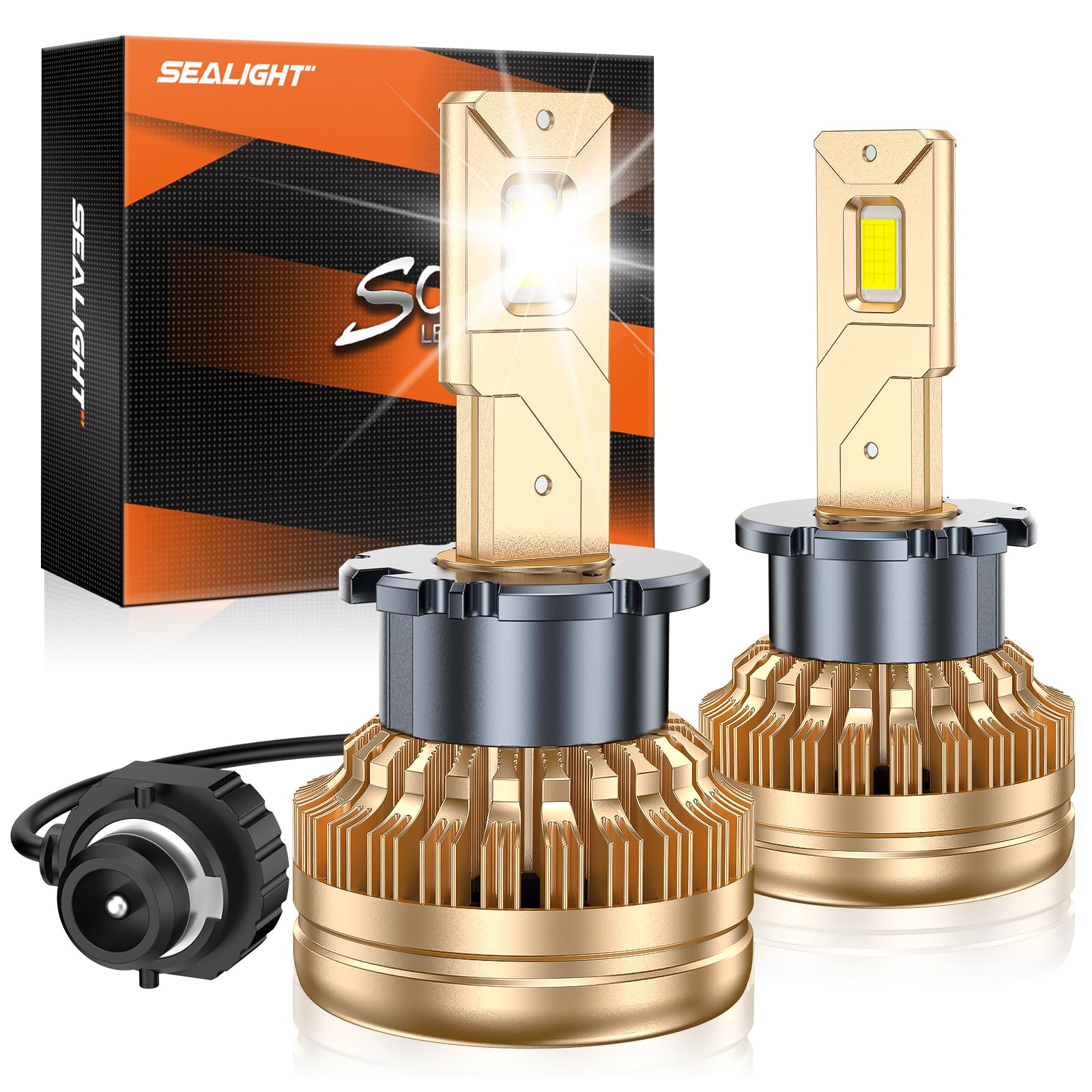 SEALIGHT D4S LED Bulbs, 6000K Cool White, HID Replacement for 66440, 42402, 42402WX, Pack of 2, with 140
