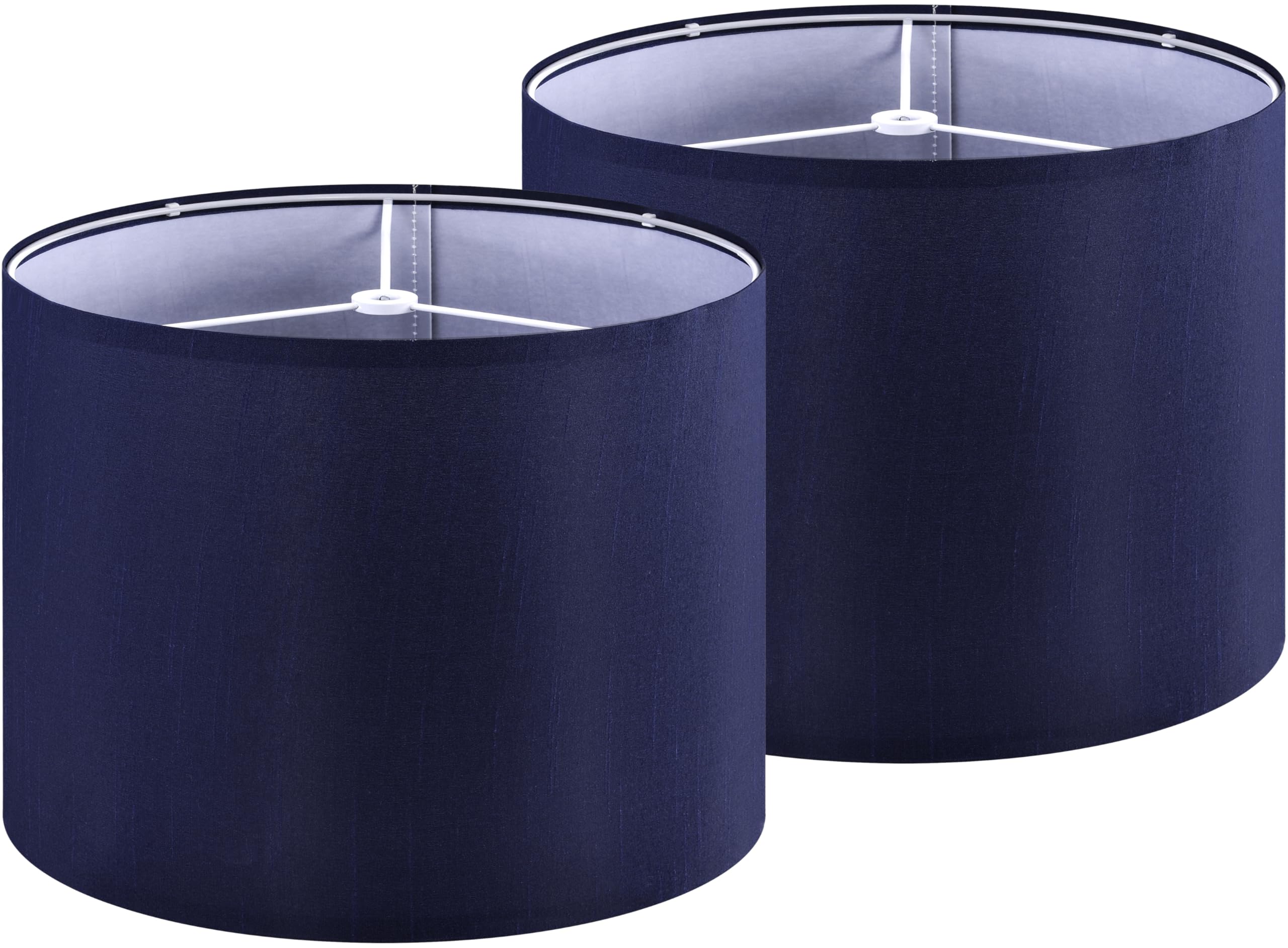 GOSO Drum Lamp Shades Set of 2 Medium Blue,Rustic Lamp Shades for Table Lamps Floor Lamps-13 * 13 * 10 inch (Spider) Replacement