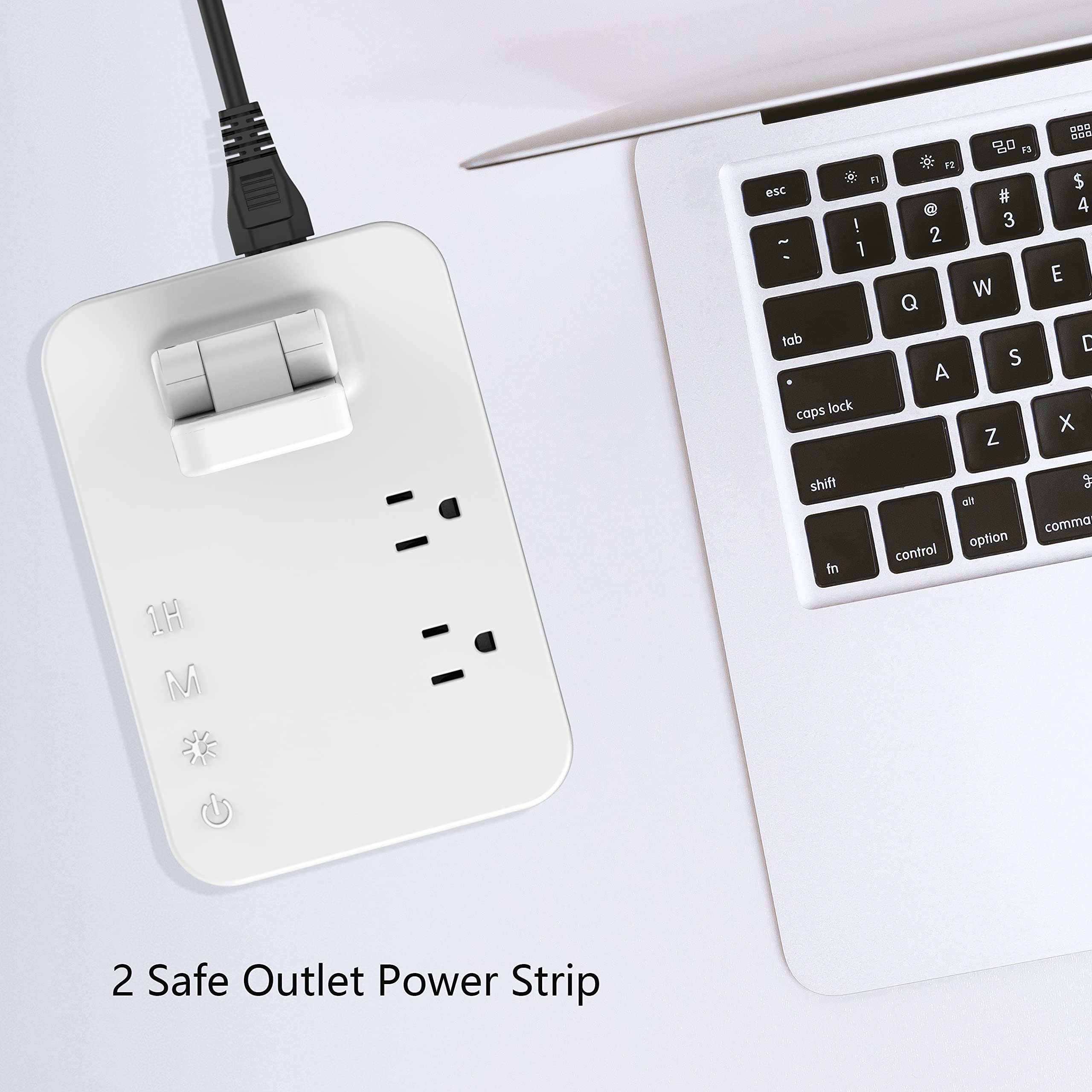 Drevet LED Desk Lamp with USB Charging Port, 2 AC Outlets, 3 Lighting Modes, Touch Control, Eye-Caring, White