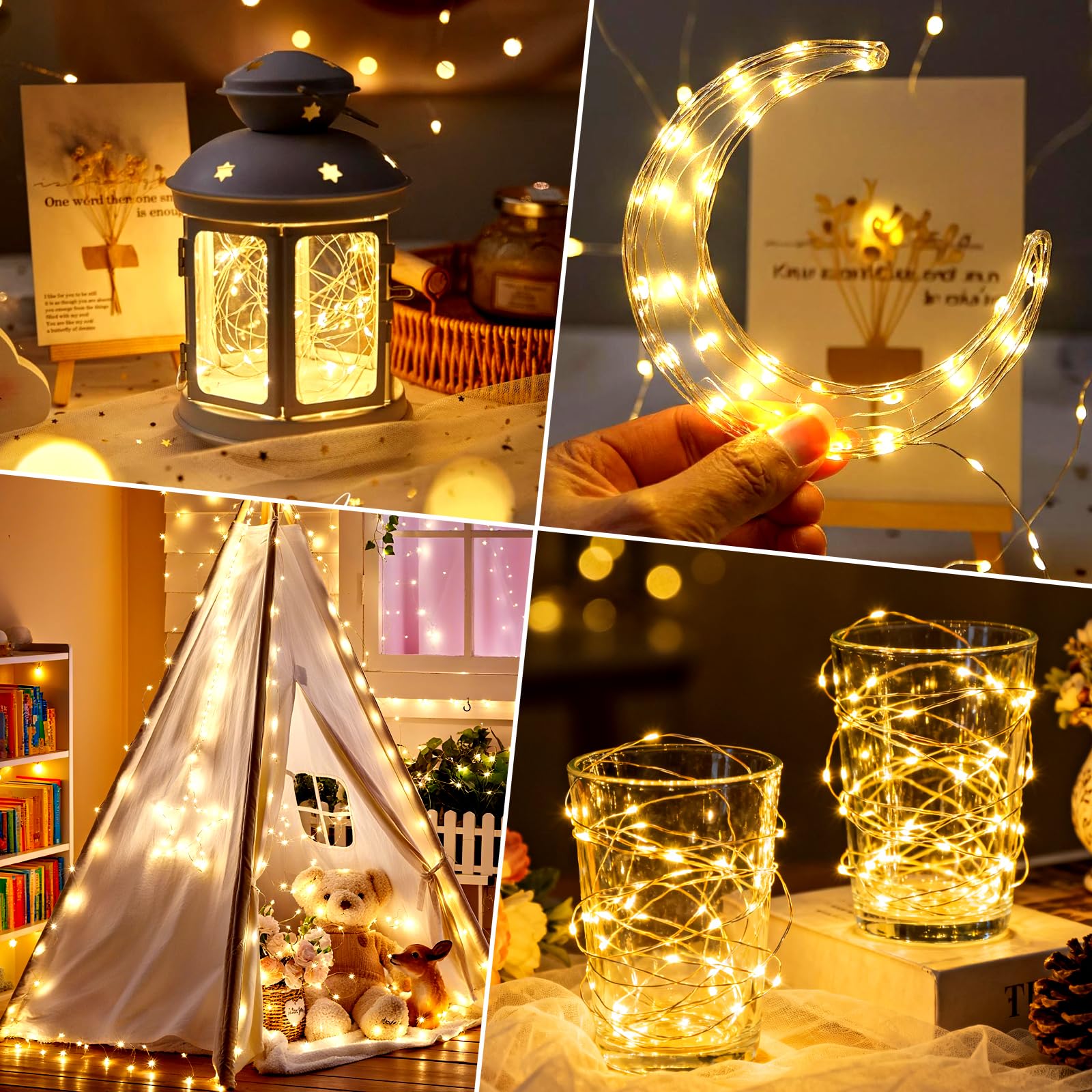 ZNYCYE 50 LED Fairy Lights with Timer,8.2Ft 8 Modes Battery Operated Fairy Lights, 6 Pack Mini Led String Lights for DIY Wedding