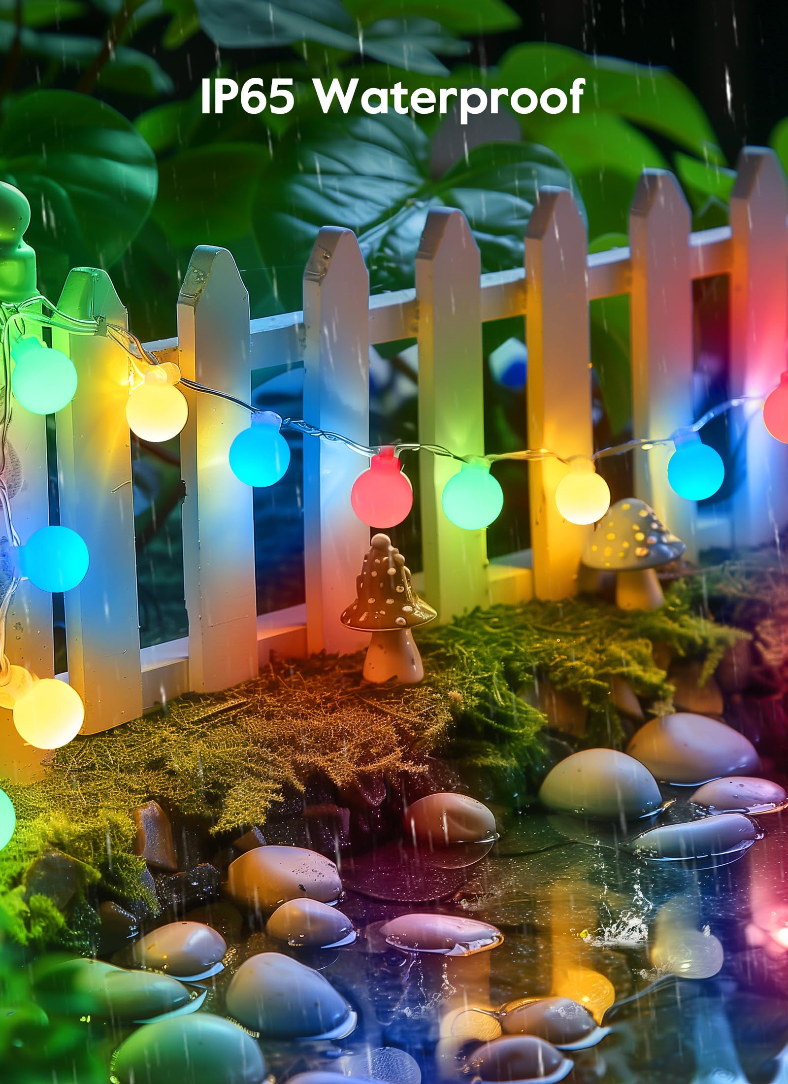 Brightown Solar Lights Outdoor Waterproof, 2 Packs Total 39Ft 120 Led Globe Solar String Lights For Outside, 8 Modes Outdoor Solar Lights For Yard Balcony Patio Tree Canopy Party (Multicolor)