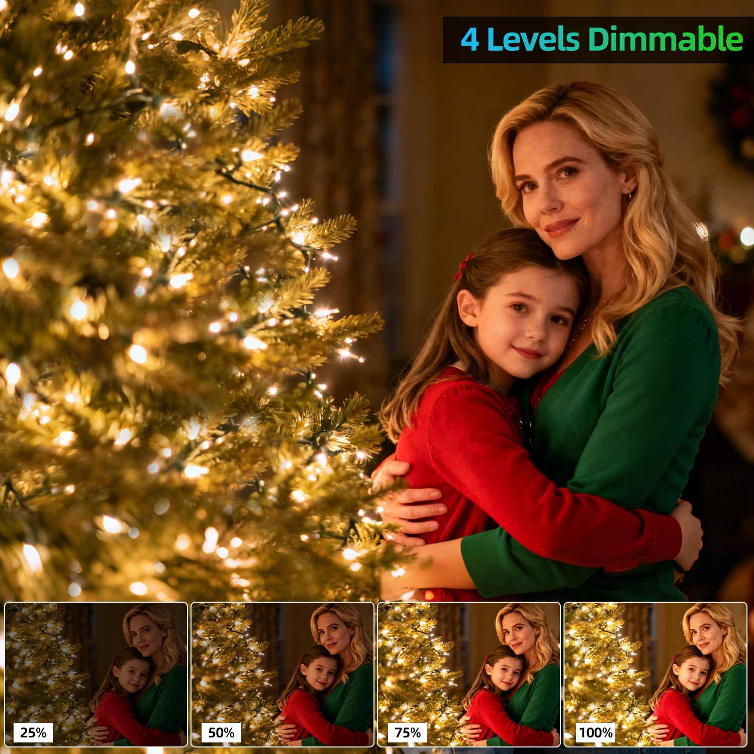 MZD8391 200 LED Christmas Lights, 66ft Battery String Lights, Waterproof, Warm White, Model QL300AE, 2 Pack, Timer & Memory Function