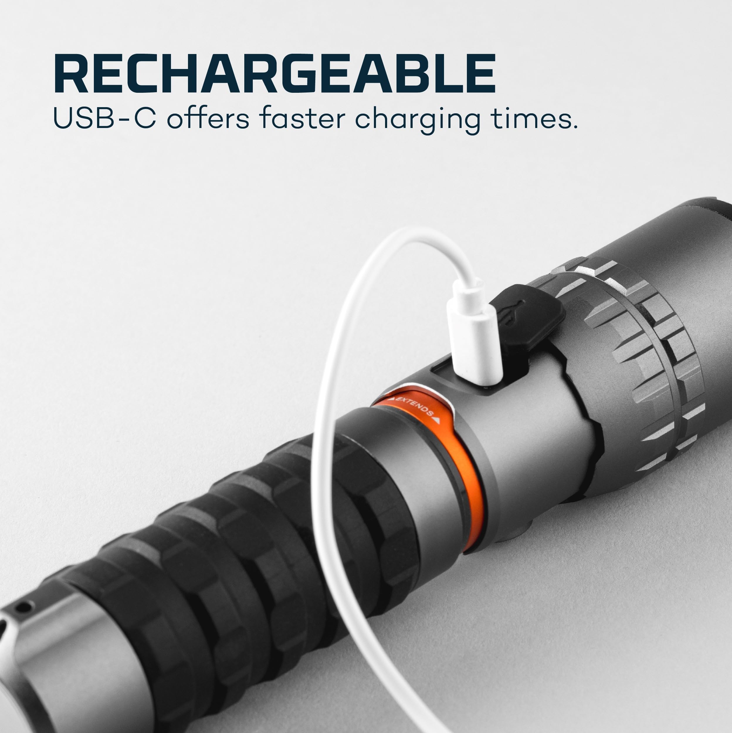NEBO Slyde King 2000-Lumen Rechargeable LED Flashlight, 500-Lumen Work Light, Storm Gray, One Size, Model NEB-WLT-1003