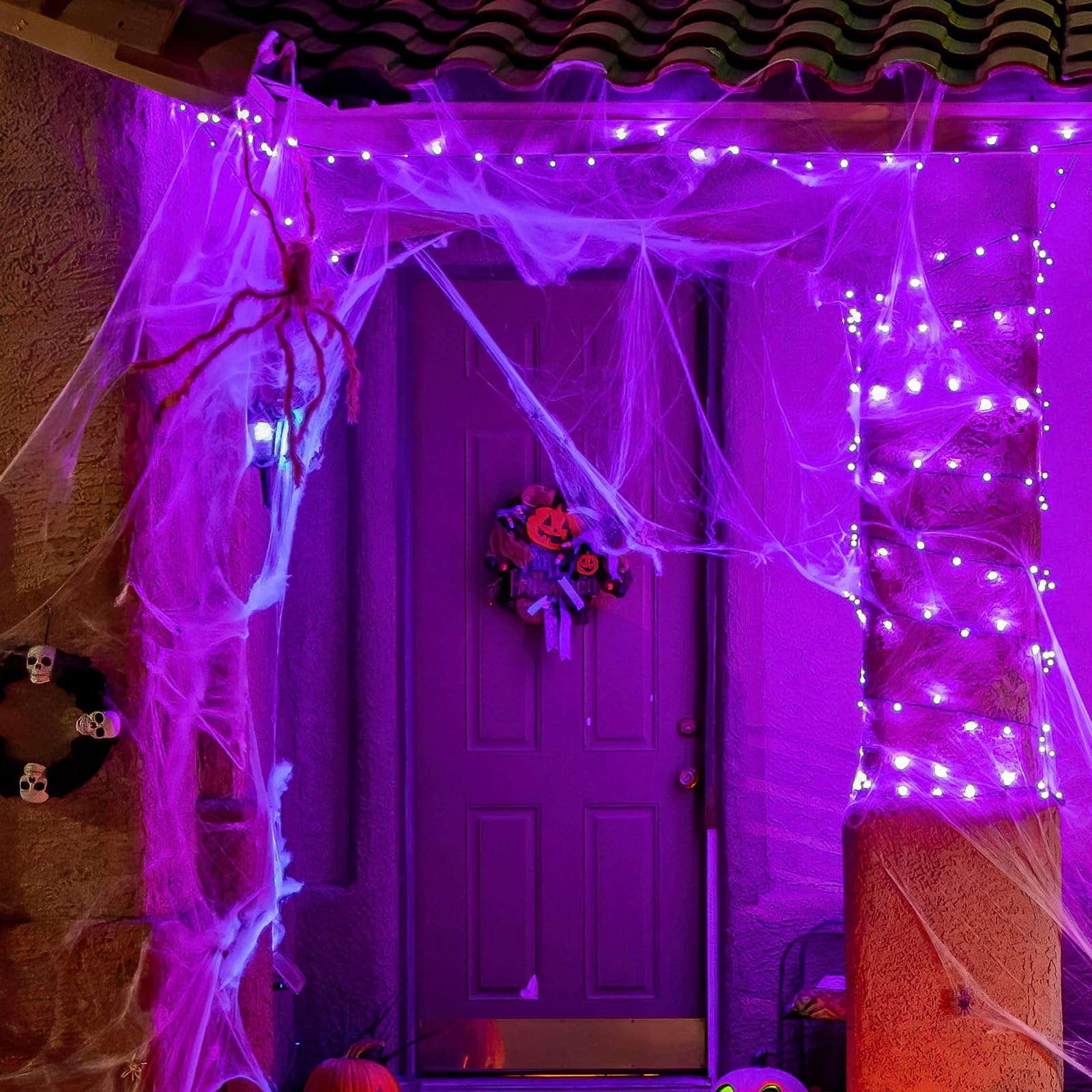 Lamphome Halloween String Light,100 Count Incandescent Mini String Light In 19.6Ft,Indoor/Outdoor 120V Ul Certified Mini Light For Halloween,Patio Lawn,Home,Garden,Party (Purple)