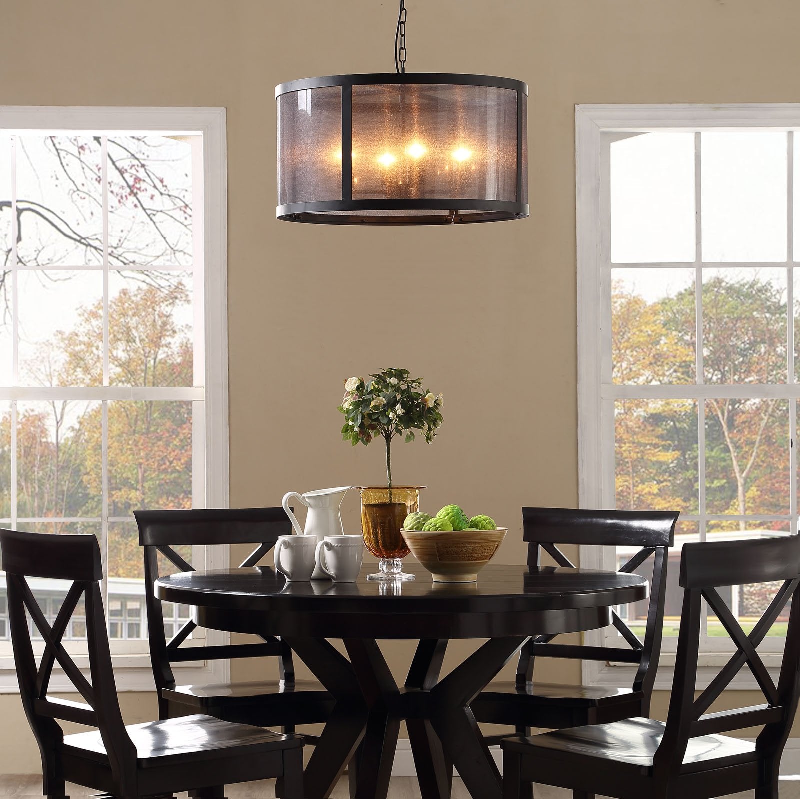 Modway Frost Steel Metal Ceiling Light Pendant Chandelier in Black