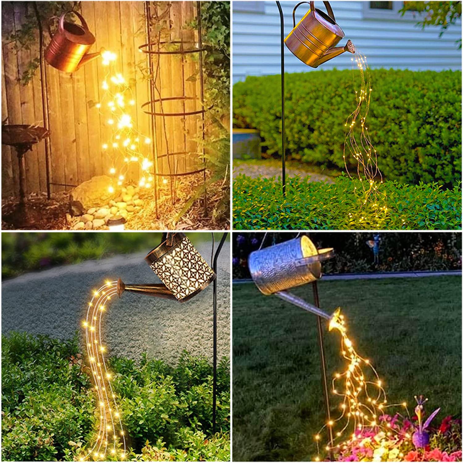 SHUKAN 220 LED Solar Fairy Lights, 8 Flashing Modes, Copper Wire, 6.6FT, Warm White