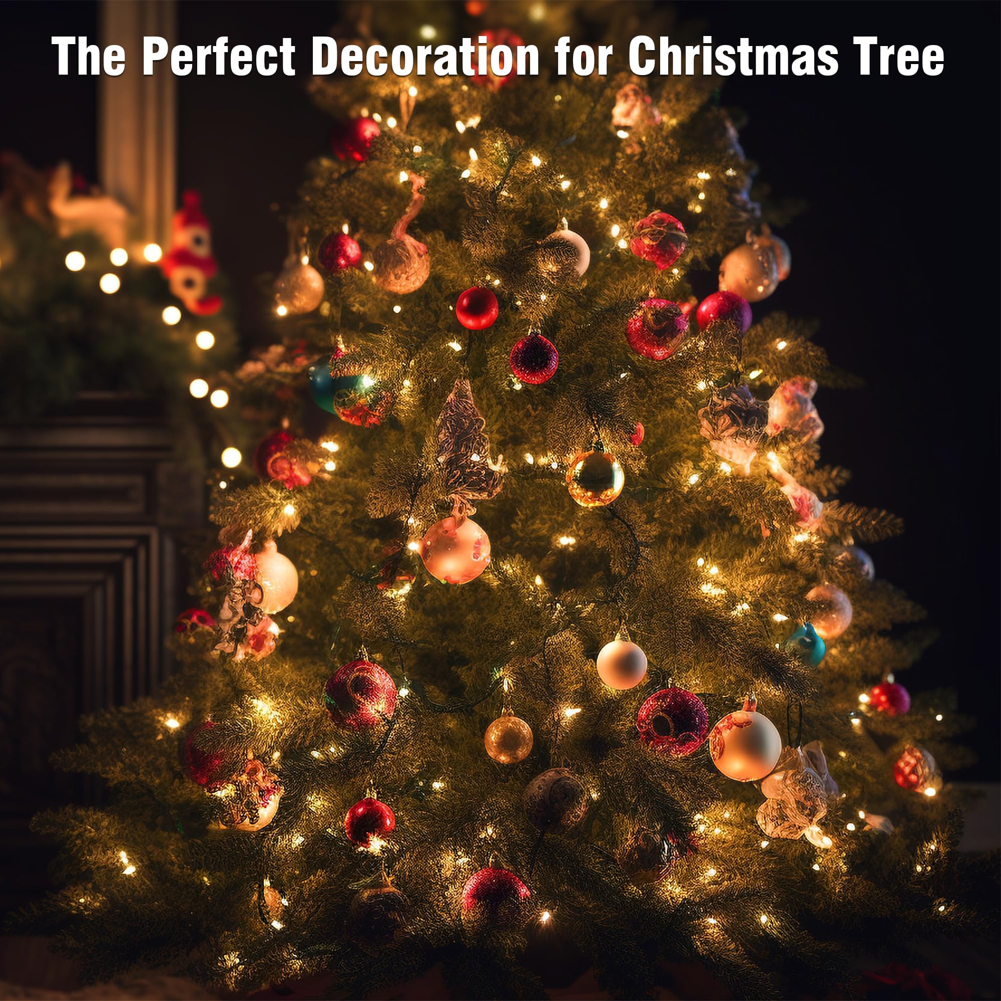 ASENEK Christmas Lights 33FT 100 LED Warm White Decorative String Lights with Timer, Model CX-36V-5000LHWW