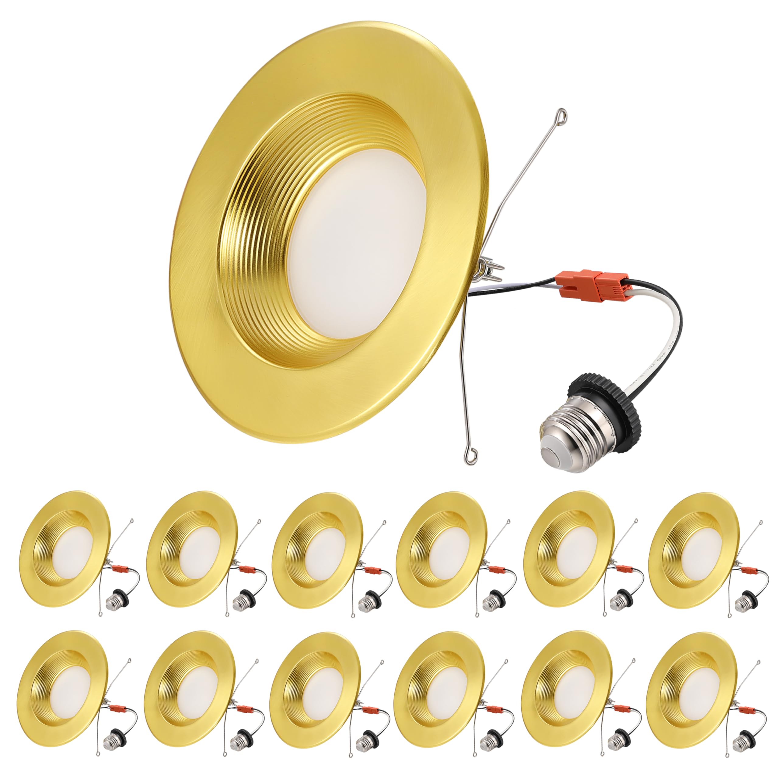 6 Led Cans Wembanma 6 Inch LED Can Light - 5CCT Dimmable, 13.5W 1200LM, Metal Baf ...