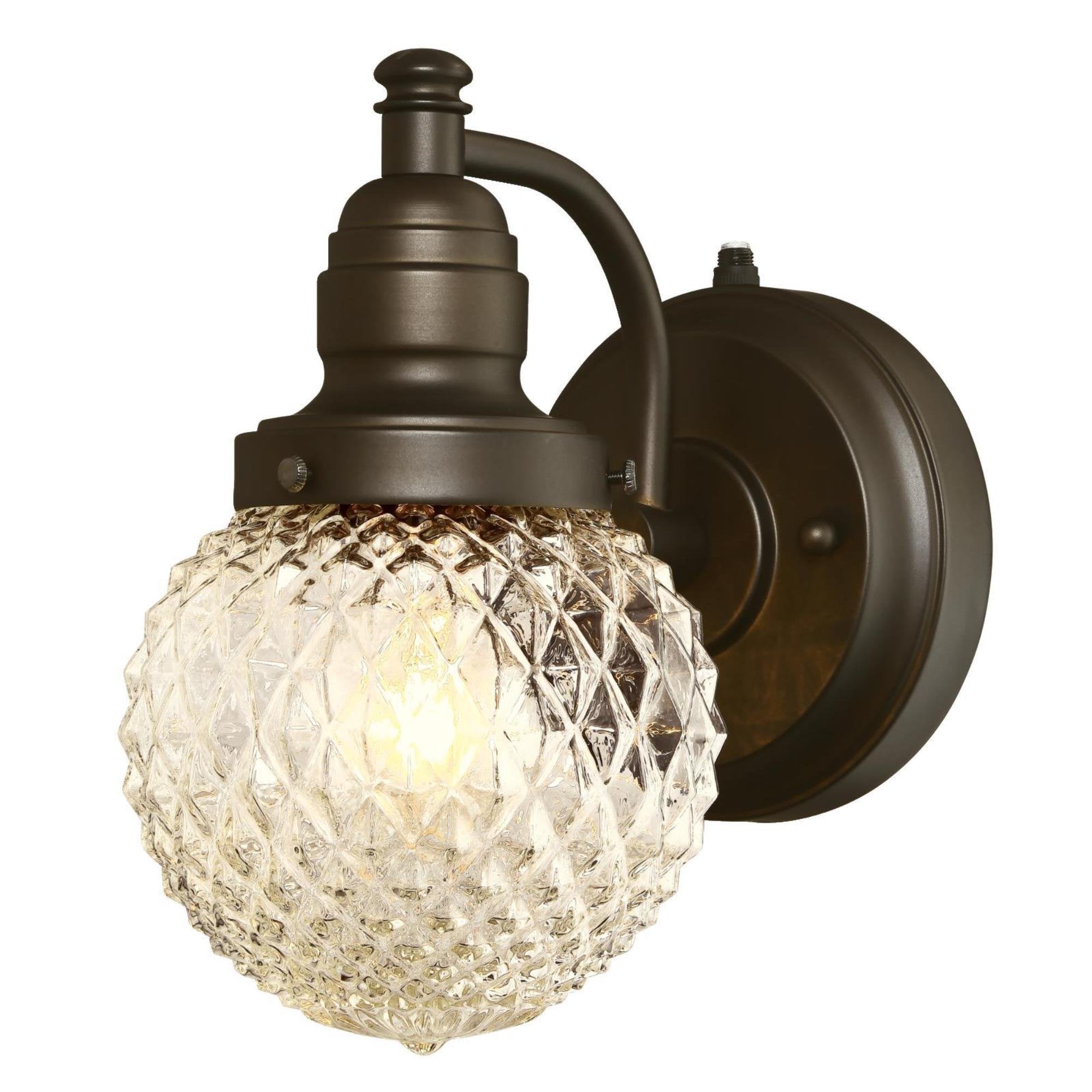 Westinghouse Eddystone One-Light Outdoor Wall Fixture, Dusk to Dawn Sensor, Alloy Steel, Oil-Rubbed Bronze, Model 6313700, 1-Pack