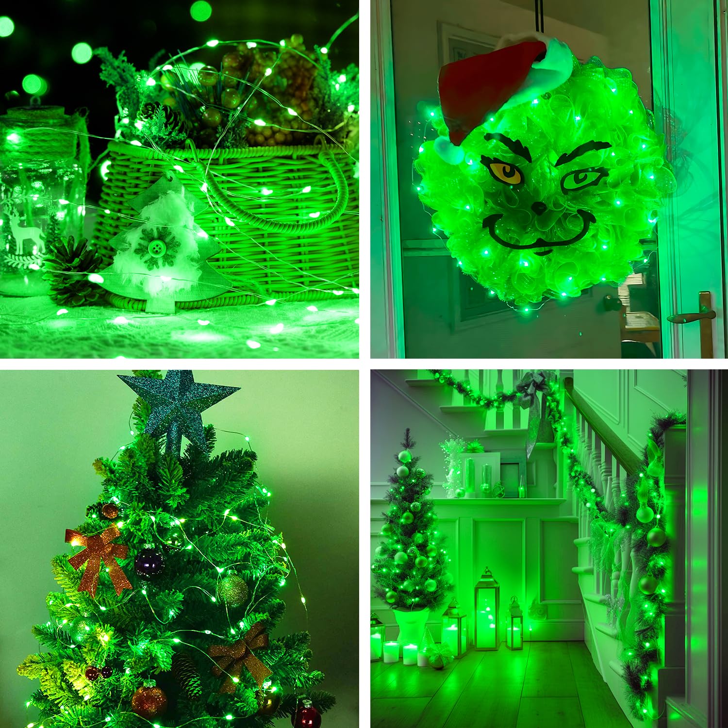 Jmexsuss 2 Pack Green Fairy Lights, 400 Led 132Ft Twinkle Lights With Remote, 8 Modes For St. PatrickS Day, Halloween, Xmas Decorations