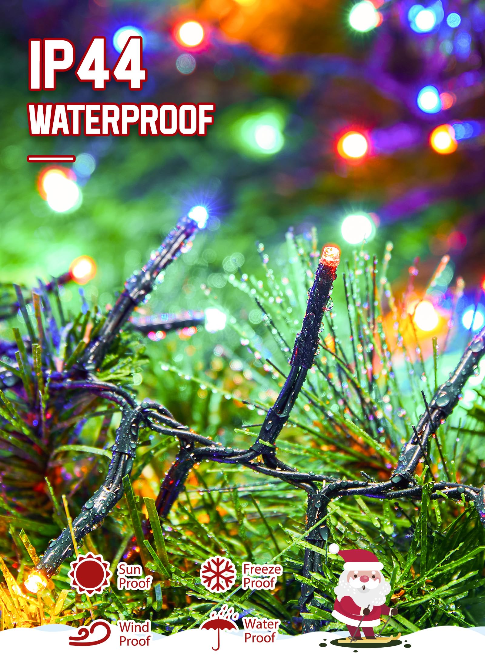 Christmas Tree Lights Outdoor Cluster Lights - 1000 Led 50 Ft Christmas Firecrackers String Lights, 8 Modes Timer Remote Waterpr