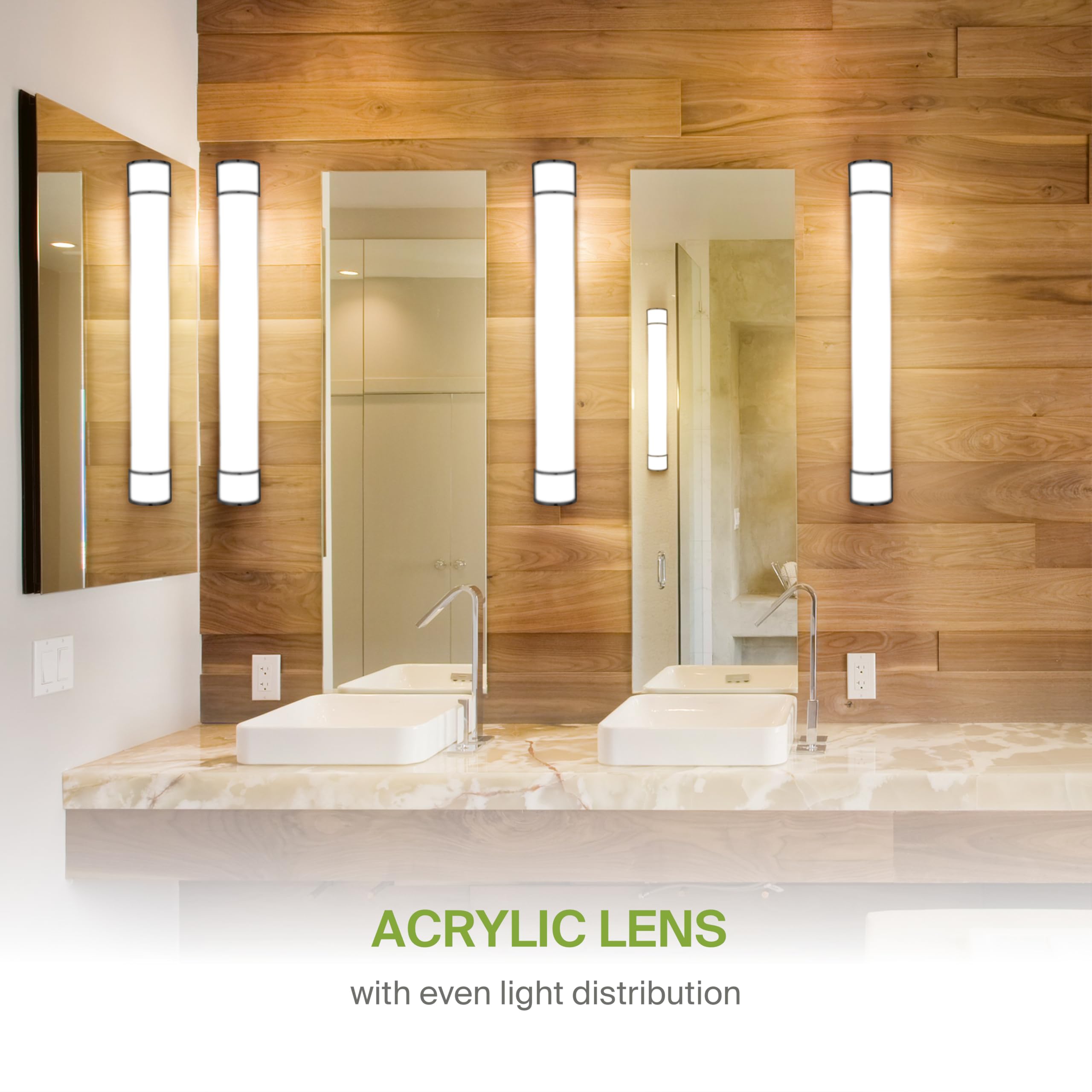 ASD LED Flush Mount Vanity Light Fixture 48 Inch 35W 3200LM Dimmable Black A-LVF21-48D35CC-B ETL Listed Energy Star