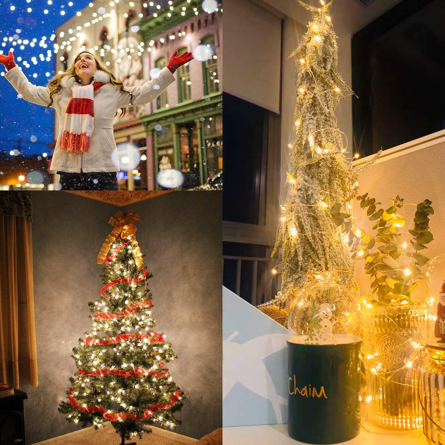 2Pack Each 66Ft 200 Led Fairy Lights Plug In, Waterproof String Lights Outdoor 8 Modes Christmas Lights Bedroom Decor, Twinkle Lights For Girl'S Room Garden Christmas Decorations (Warm White)