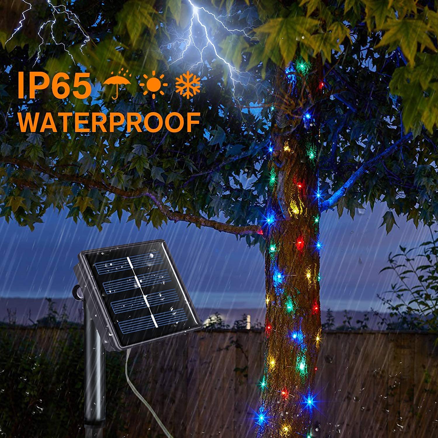 Qitong 4 Pack Solar Fairy Lights 400 Led Multicolor Outdoor Waterproof String Lights