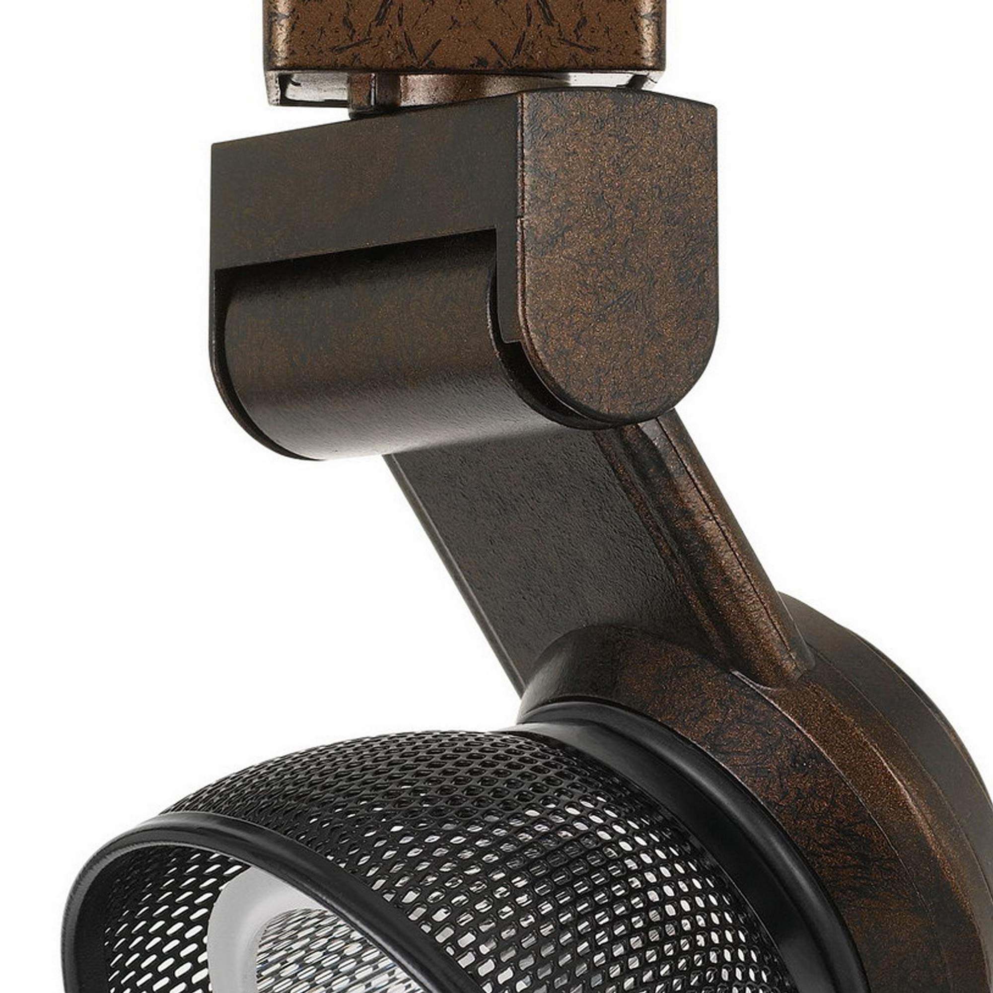 Benjara 12W Integrated Led Metal Track Fixture With Mesh Head, Bronze And Black