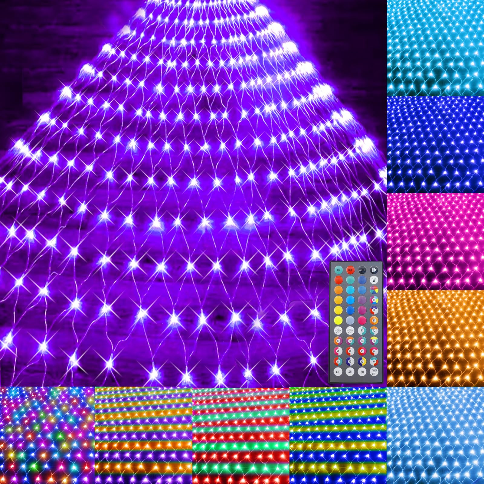 Color Changing Easter Net Lights 9.8X6.6 Ft Connectable Plug In Led Mesh Lights With Remote For Xmas Tree Lights, Bushes, Wedding, Garden, Indoor, Outdoor Valentine'S Day Decorations Clearance