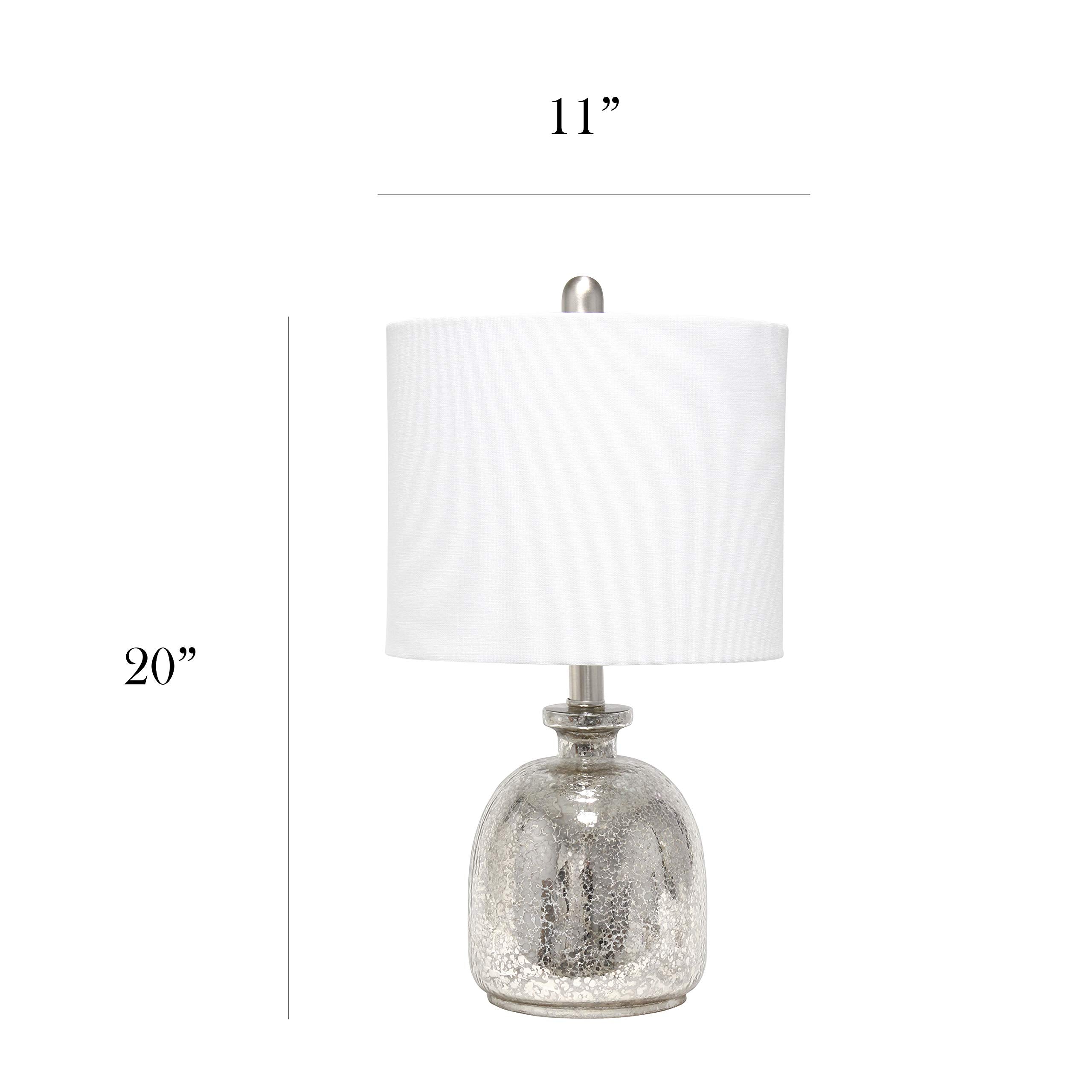 Elegant Designs LT3335-MUR Textured Glass Table Lamp Pack of 4, Mercury & White