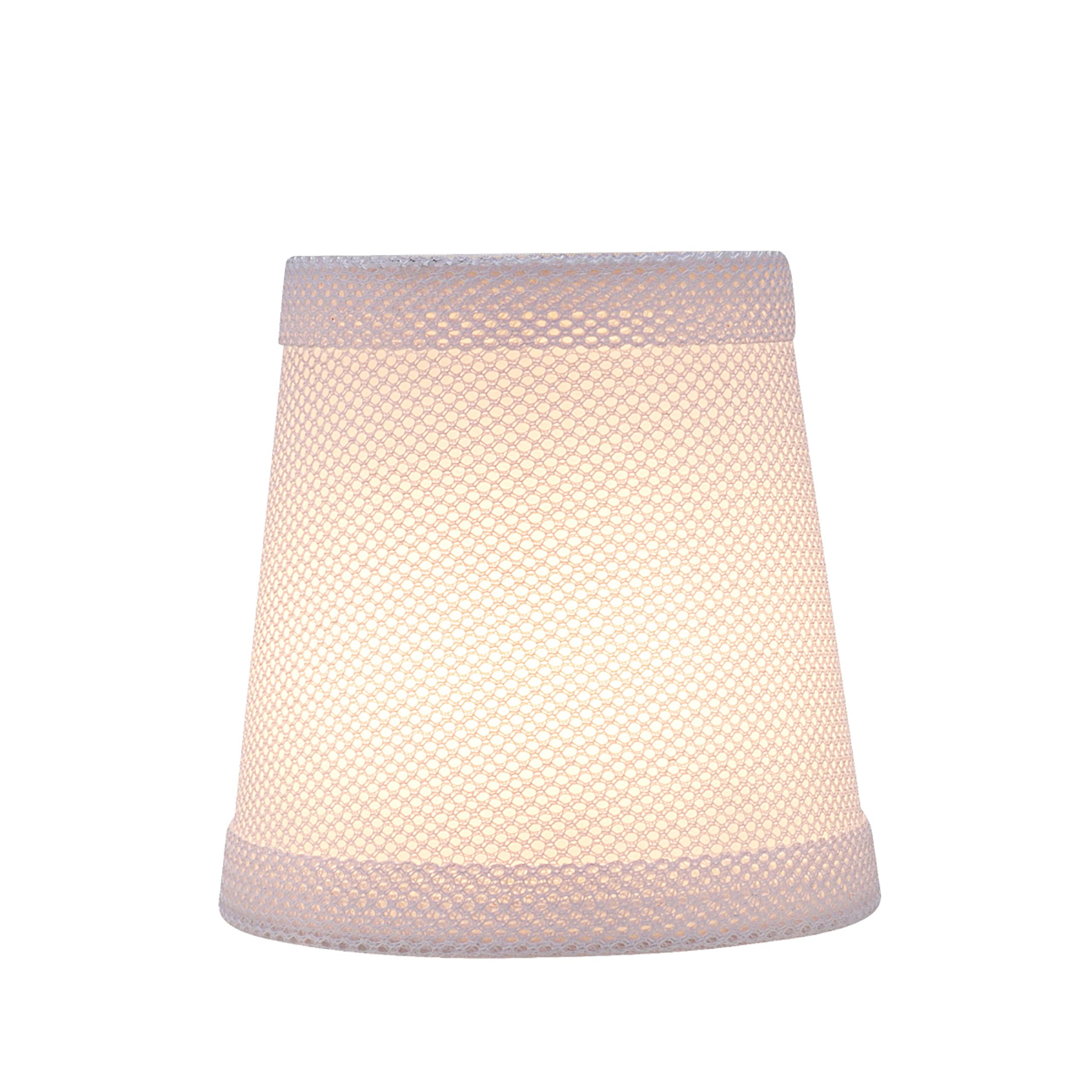 Aspen Creative 32719-5A, Empire Clip-On Chandelier Lamp Shade, White, 3&quot; Top X 4&quot; Bottom X 4&quot; Slant Height, Set Of 5