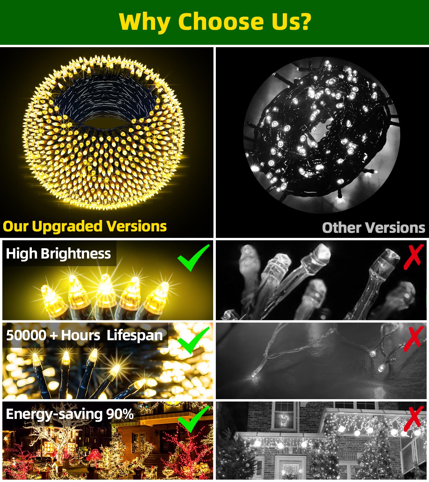1500 Led 470Ft Christmas Lights Outdoor 12 Lighting Modes Christmas String Lights With Timer  Dimmable Warm White Led String Light Waterproof For Yard Patiotree Xmas Wedding Party Holiday Decorations