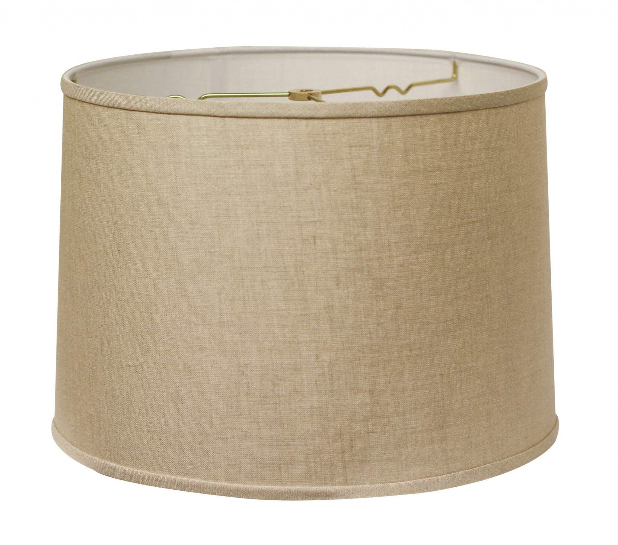 Homeroots 470168 13 In. Dark Wheat Throwback Drum Linen Lampshade Heather
