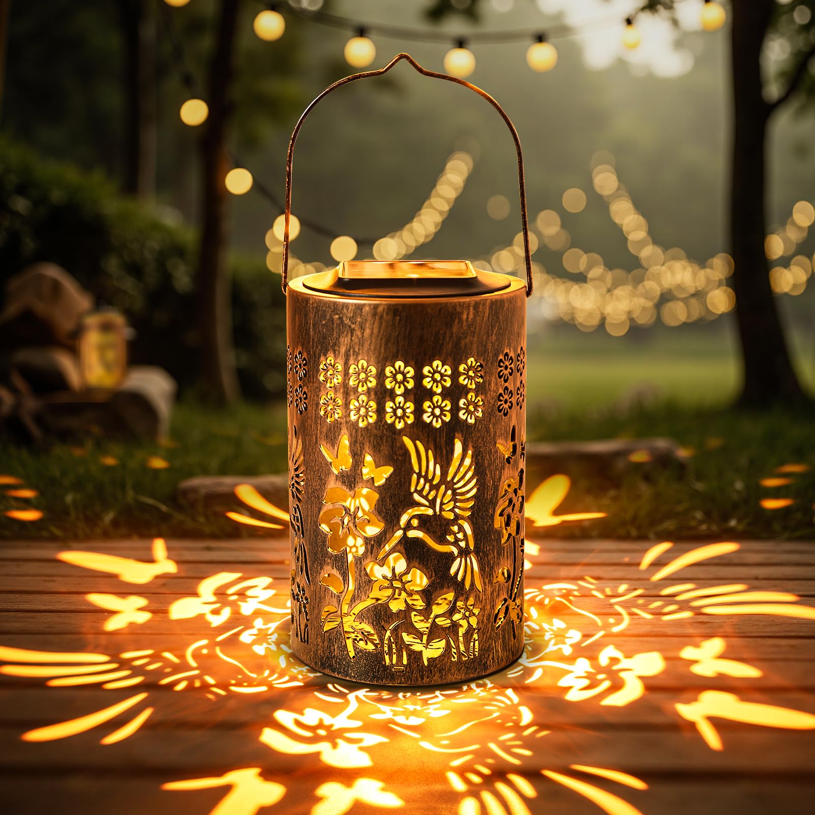 Hummingbird Solar Lanterns Outdoor Waterproof Garden Decor Birthday Gifts for Women, Mothers Day Gifts for Mom, Hanging Solar La