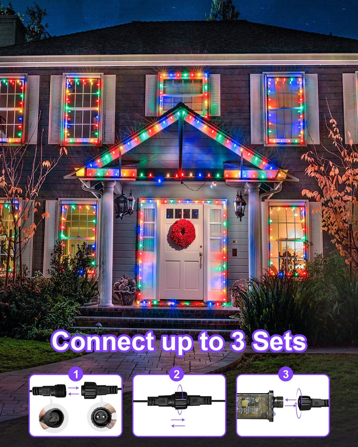125Ft 360 Led Christmas Lights, Plug In Christmas String Lights Connectable, Timer & Memory, Waterproof Twinkle Tree Light For I