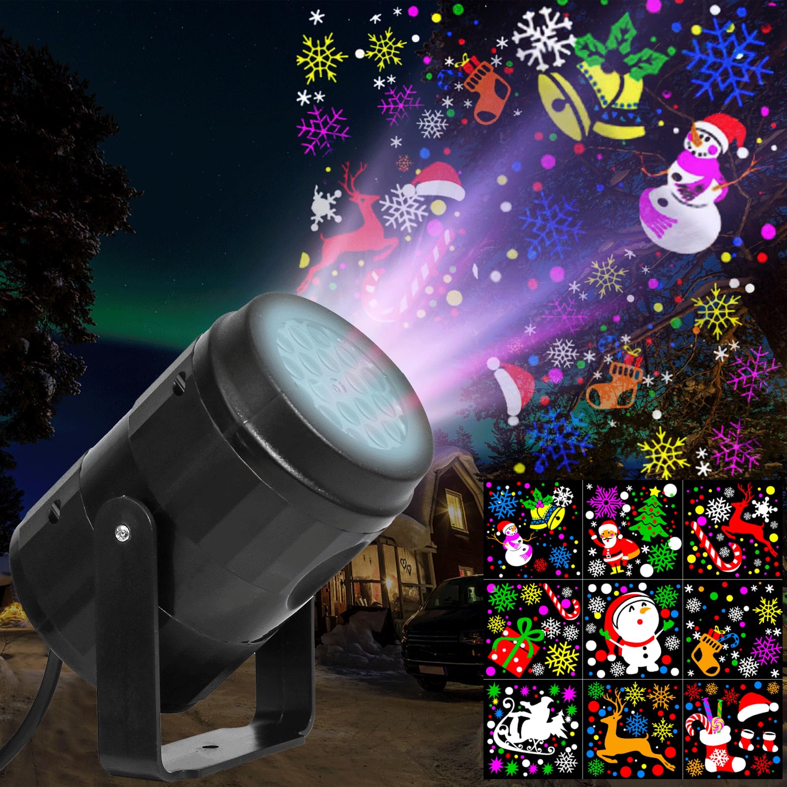 Christmas Projector Lights Outdoor/Indoor, Led Lights Projector Waterproof For Christmas Decorations, Holiday Projector For Xmas