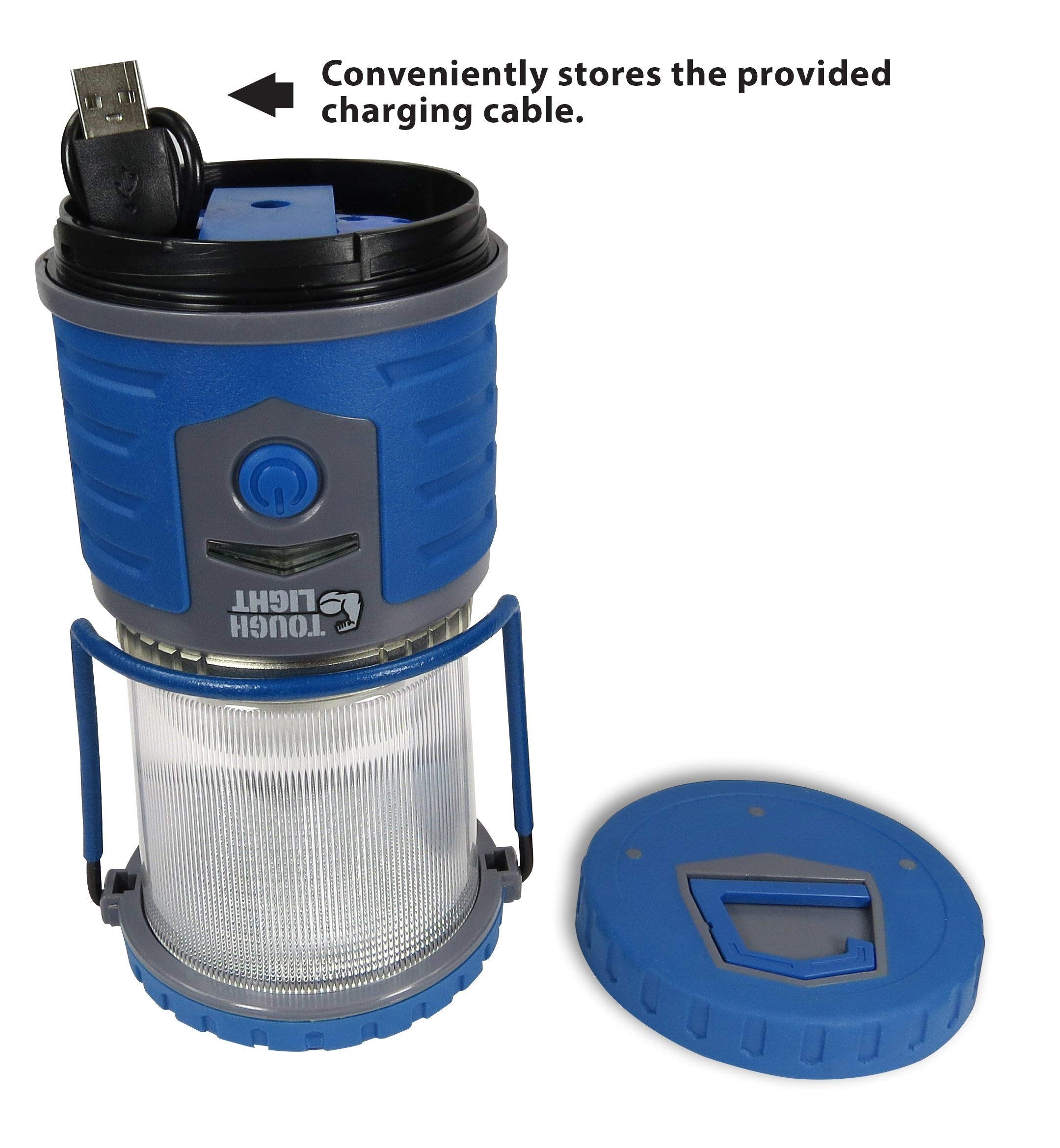 Tough Light 400 Lumens USB Rechargeable Camping Lantern - Blue, 6000mAh Power Bank, 6 Modes, Perfect for Outdoors & Emergency