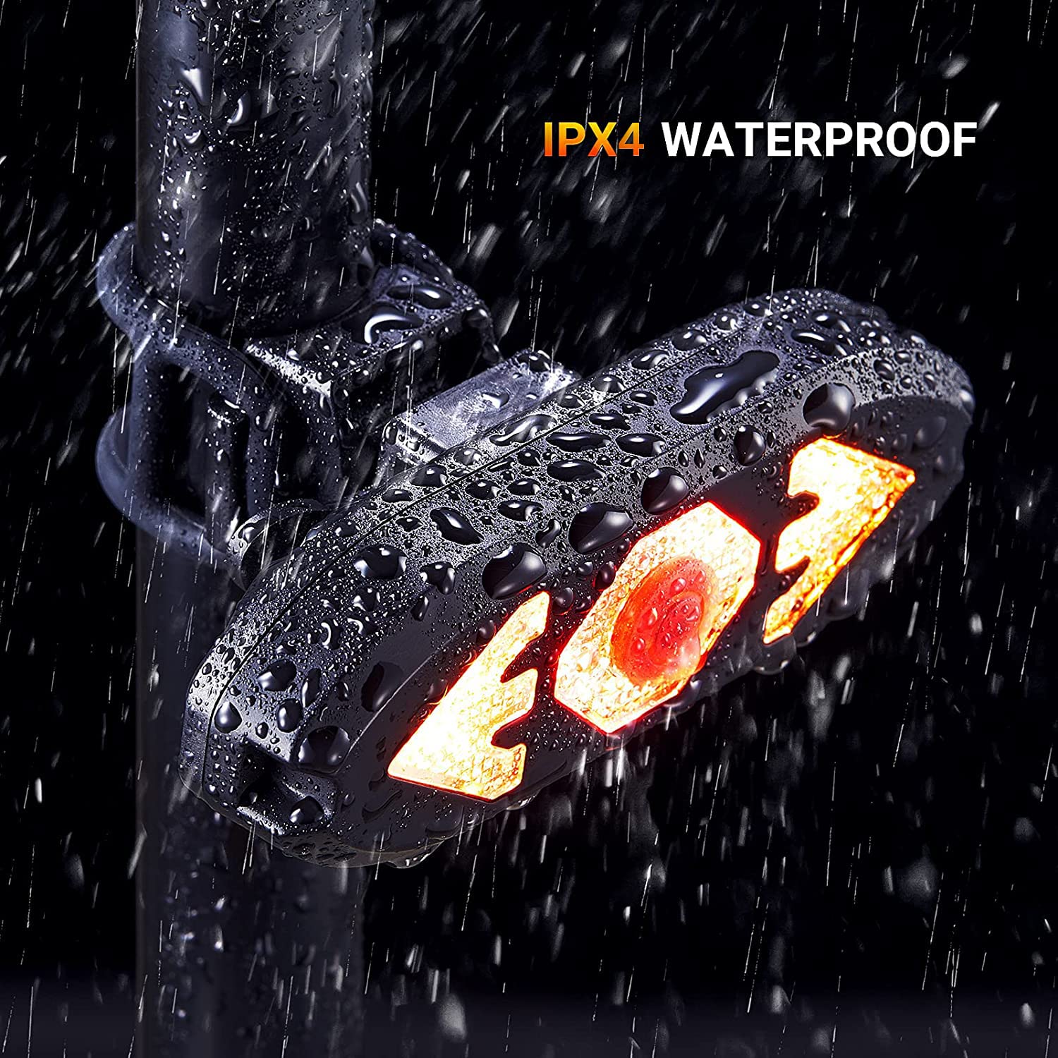 MOMIMO Wireless Bike Tail Light with Turn Signals, USB Rechargeable, Waterproof, Ultra Bright, Red/Orange